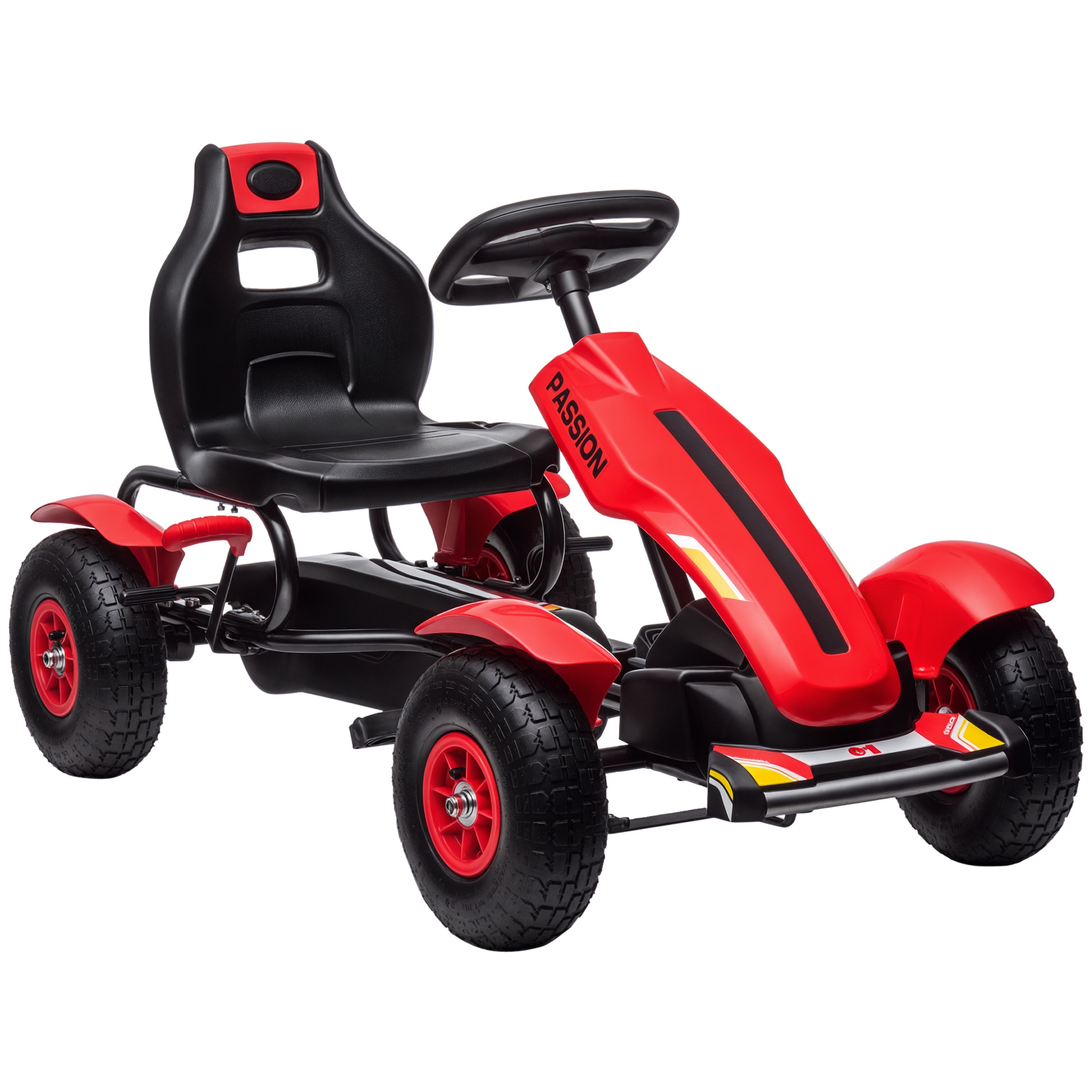 Kids Pedal Go Kart W/ Adjustable Seat, Rubber Wheels, White (Drop Shipping Only, Not for Amazon)