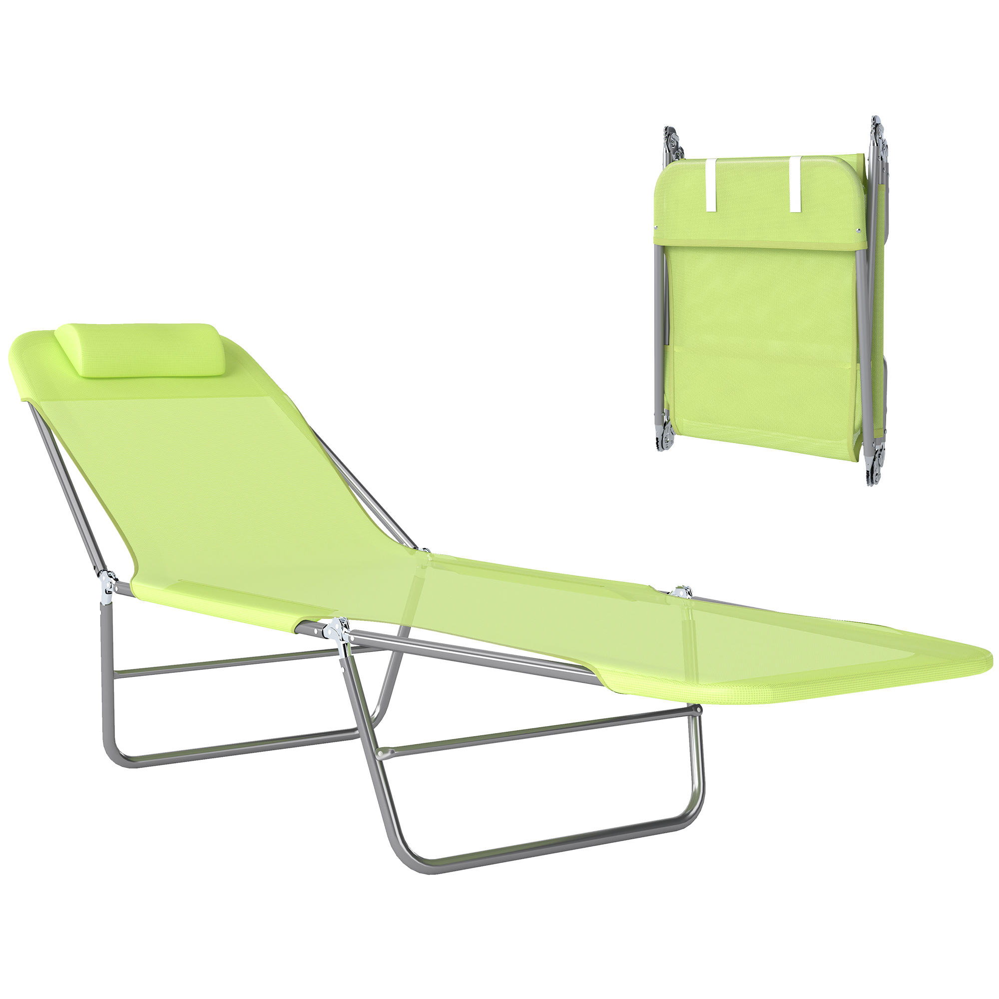 Single Folding Sun Lounger - Green (Drop Shipping Only, Not for Amazon)