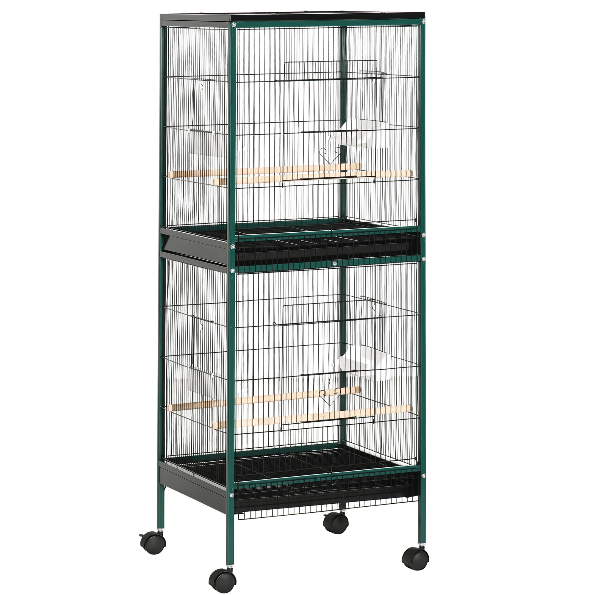 Large Bird Cage with 1.7 ft. Width for Wingspan, Bird Aviary Indoor with Multi-Door Design, Fit for a Canary, Finch, Conure, 55
