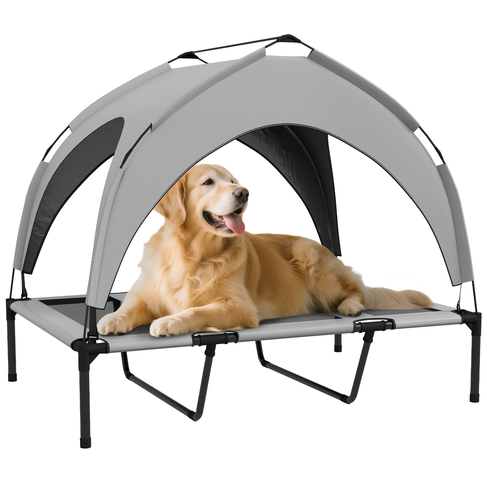 Cooling Raised Pet Bed w/ Washable Breathable Mesh, for Large Dogs, 106 x 76 x 94cm - Light Grey (Drop Shipping Only, Not for Amazon)