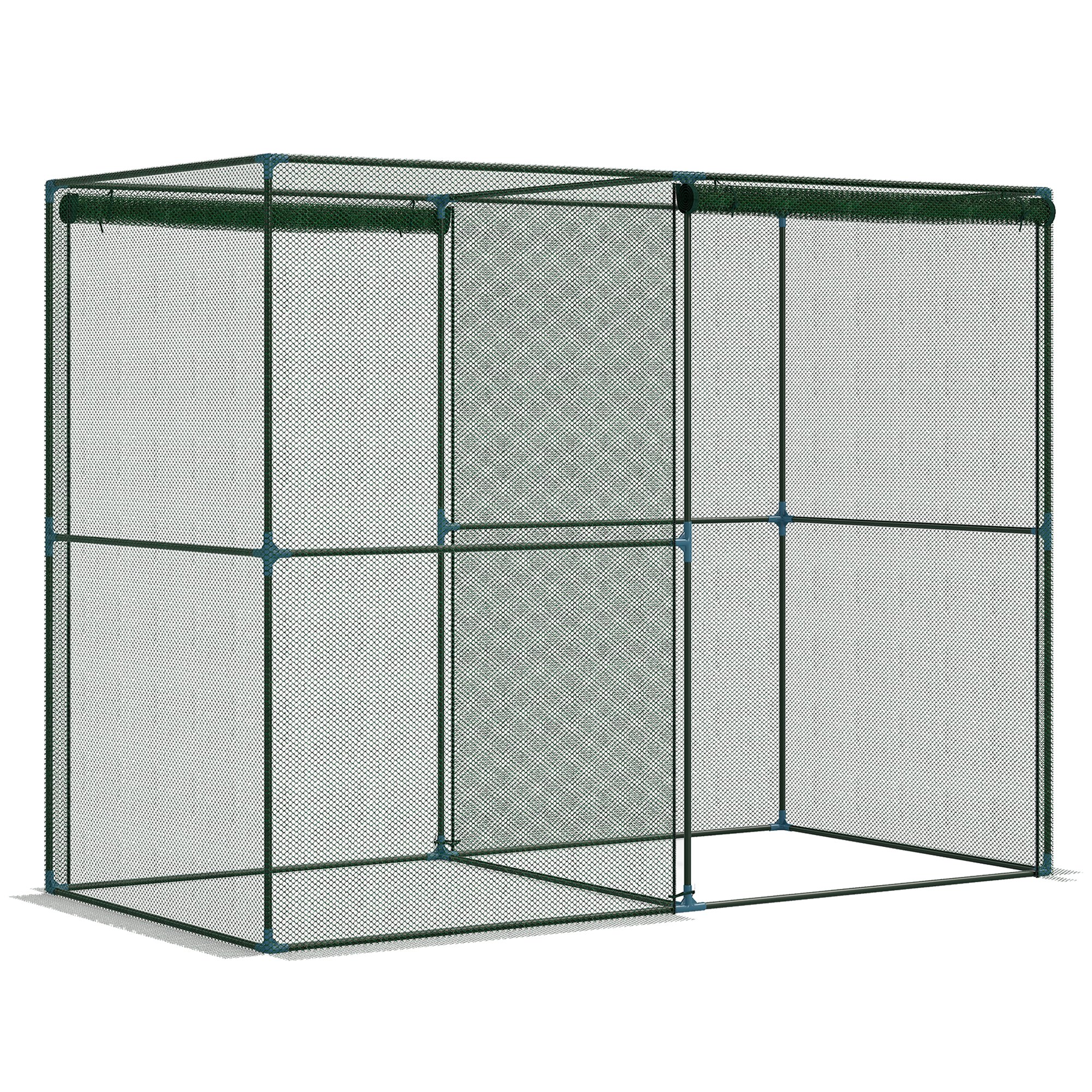 Walk-in Crop Cage, Plant Protectors from Animals with Roll Up Zippered Door, 7.9' x 3.9' x 6.1', Green (Drop Shipping Only, Not for Amazon)