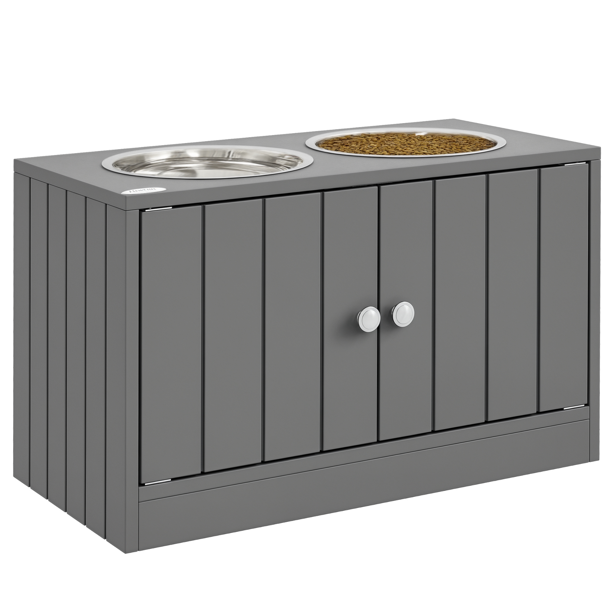 Elevated Dog Bowls with Storage Cabinet Containing Large 44L Capacity, Gray (Drop Shipping Only, Not for Amazon)