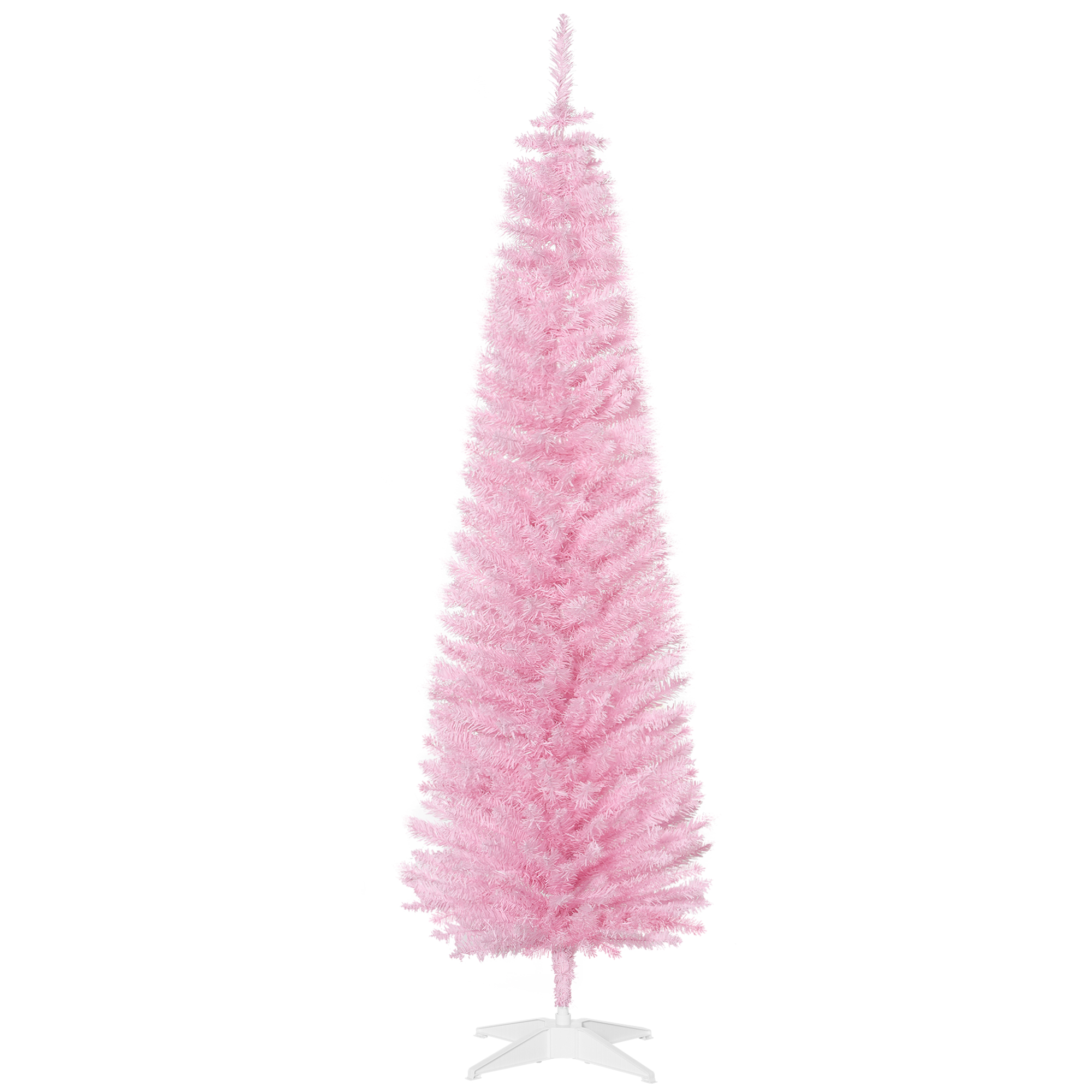 6' Artificial Pencil Christmas Tree, Slim Xmas Tree with 390 Realistic Branch Tips and Plastic Stand, Green (Drop Shipping Only, Not for Amazon)