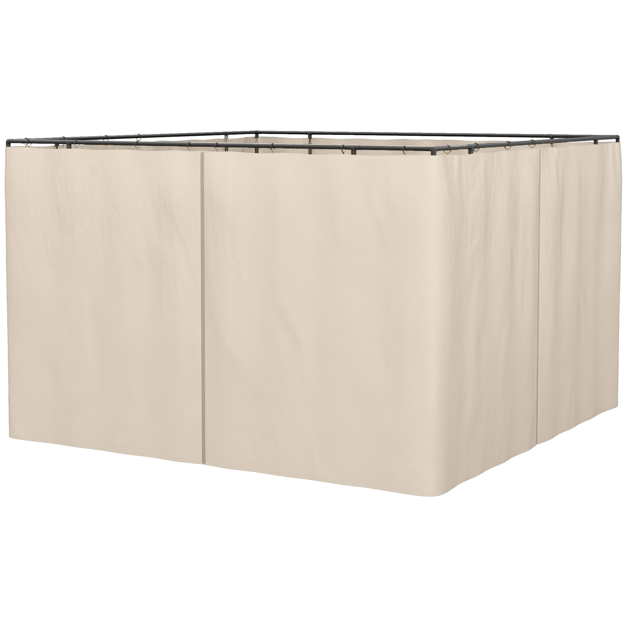 4 Pack Replacement Gazebo Curtains Privacy Panel for Most 3 x 3m Gazebo Canopy Pavillion Outdoor Shelter Sidewalls Accessories Beige (Drop Shipping Only, Not for Amazon)