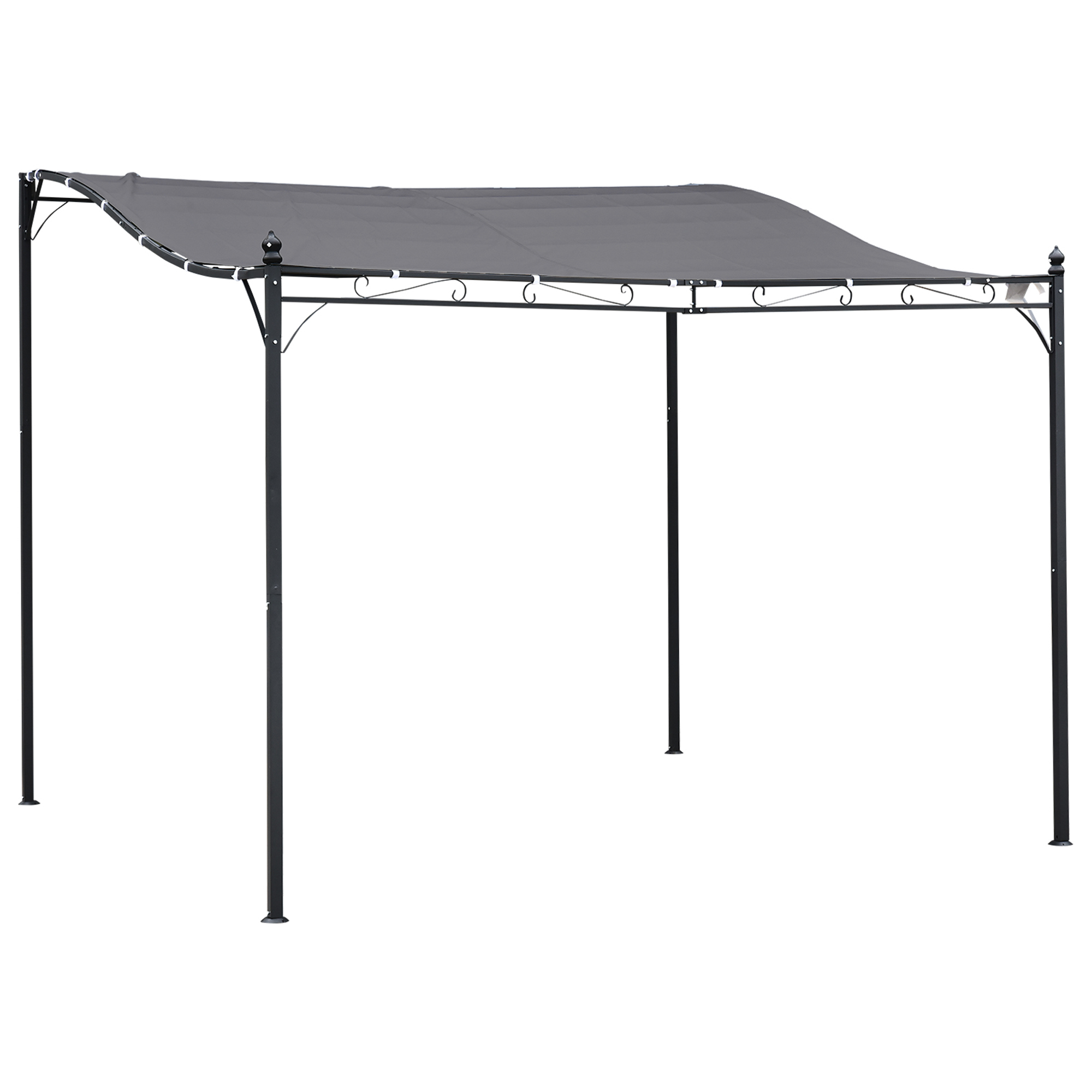 3 x 3m Elegantly Curved Wall Awning - Grey (Drop Shipping Only, Not for Amazon)