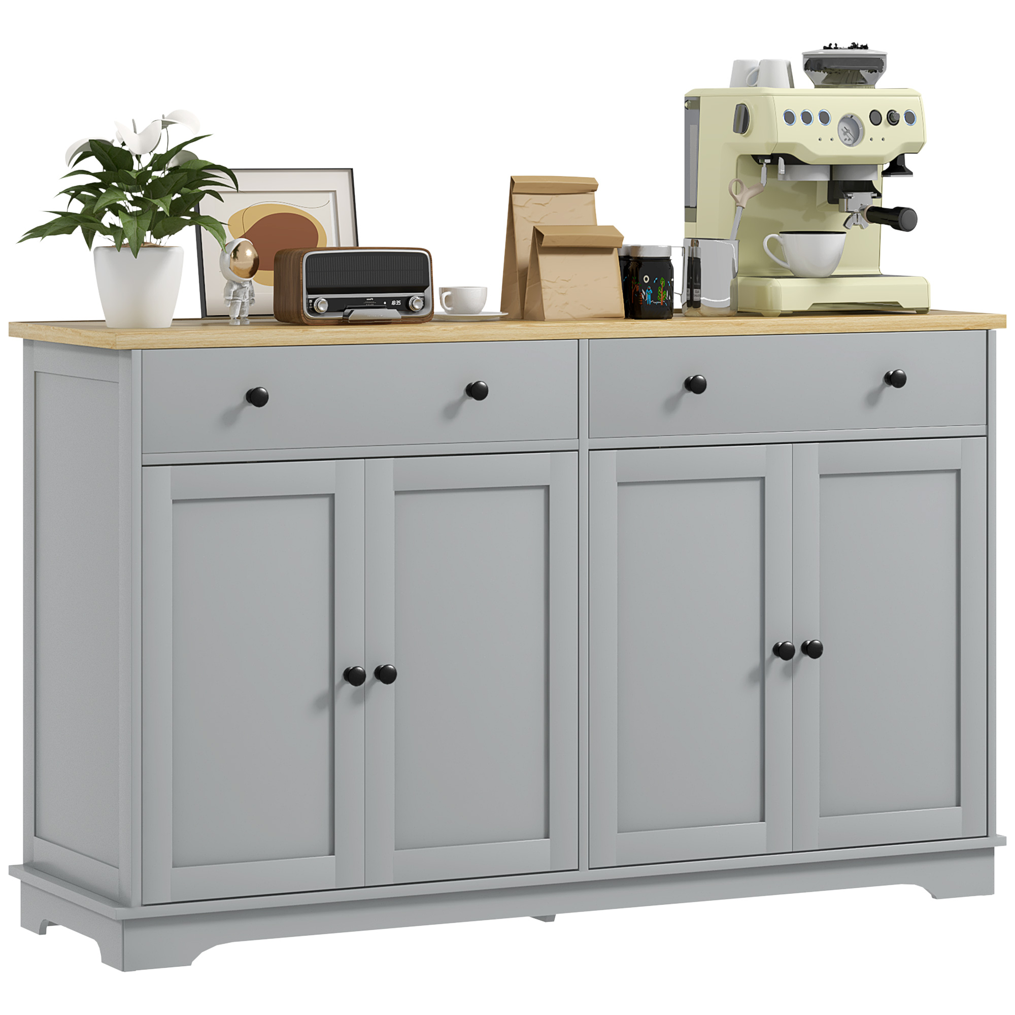 Modern Sideboard, Buffet Cabinet with Storage Drawers, Adjustable Shelves for Living Room, Dining Room, Entryway, Black (Drop Shipping Only, Not for Amazon)