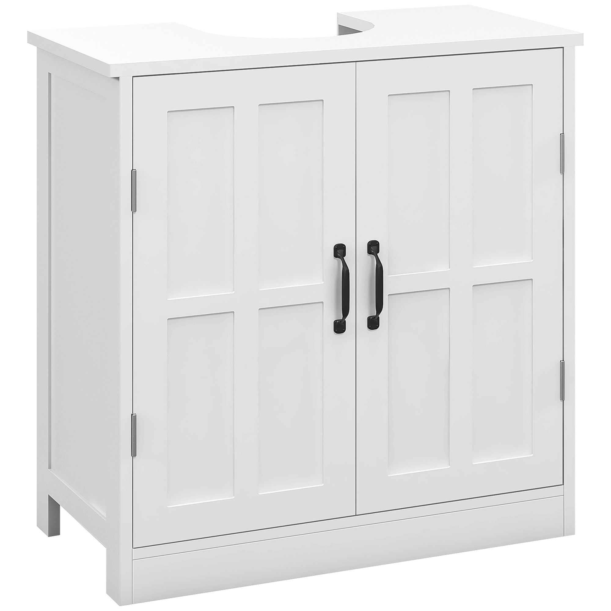 Bathroom Sink Cabinet, Pedestal Sink Cabinet with Adjustable Shelf, Black (Drop Shipping Only, Not for Amazon)