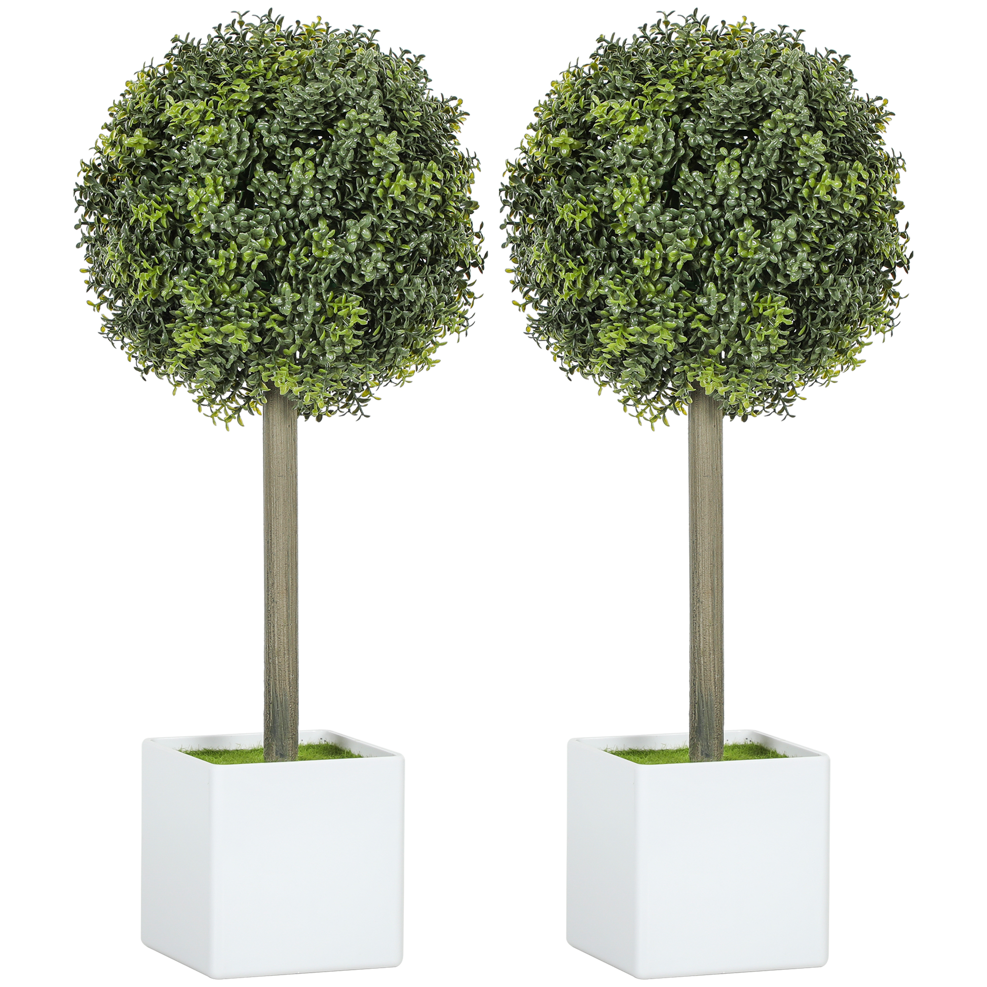 Lifelike Artificial Plants Set of 2, Fake Boxwood Topiary Balls with 114 PE Leaves for Home or Office Decor, Green (Drop Shipping Only, Not for Amazon)