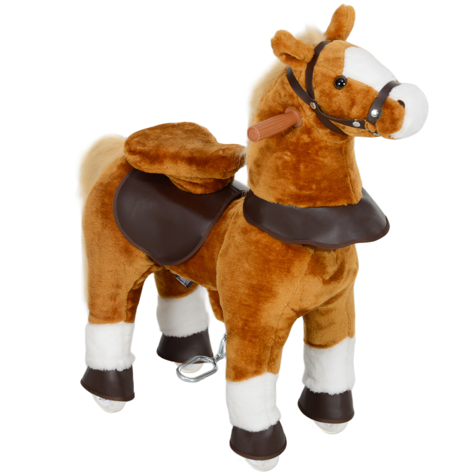 Ride on Horse, Walking Horse Toy, Kids Riding Pony w/ Wheels & Neighing Sounds for 3-5 Years, up to 132 Pounds (Drop Shipping Only, Not for Amazon)