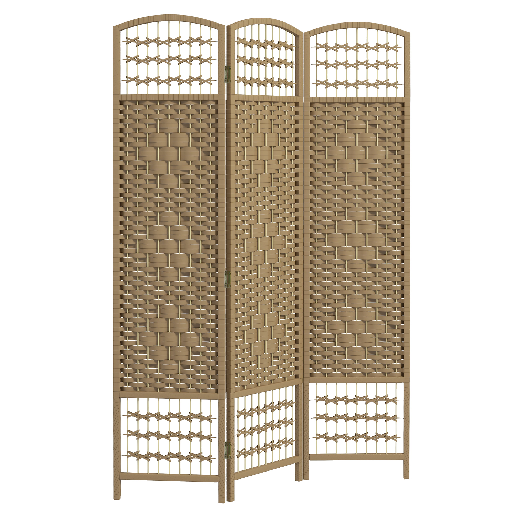3 Panel Folding Room Divider, Privacy Screen, Paravent Partition Separator for Living Room, Bedroom, Natural Wood (Drop Shipping Only, Not for Amazon)