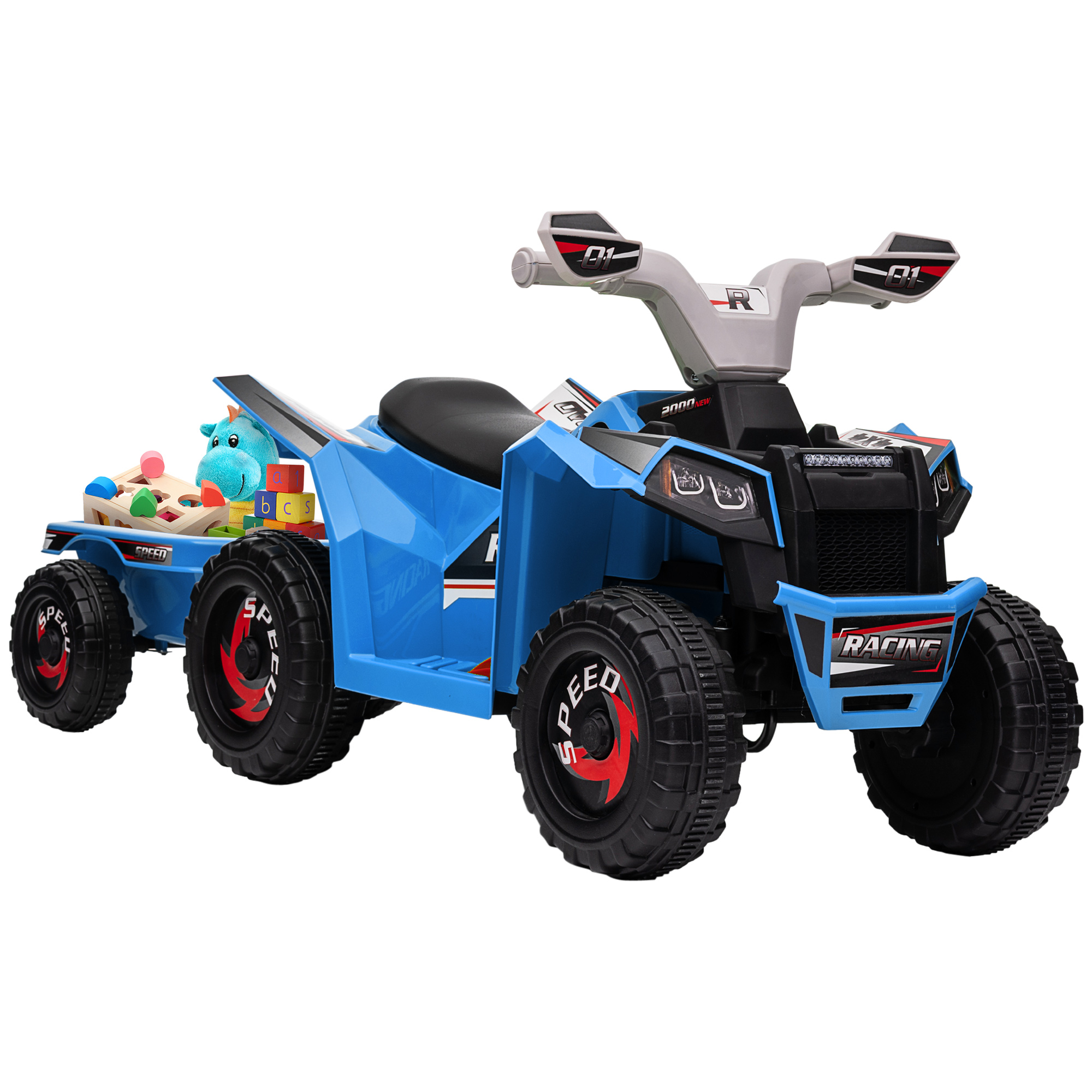6V Electric Toy Car with Back Trailer, Forward Backward, Wear-Resistant Wheels for Ages 18-36 Months, Pink (Drop Shipping Only, Not for Amazon)