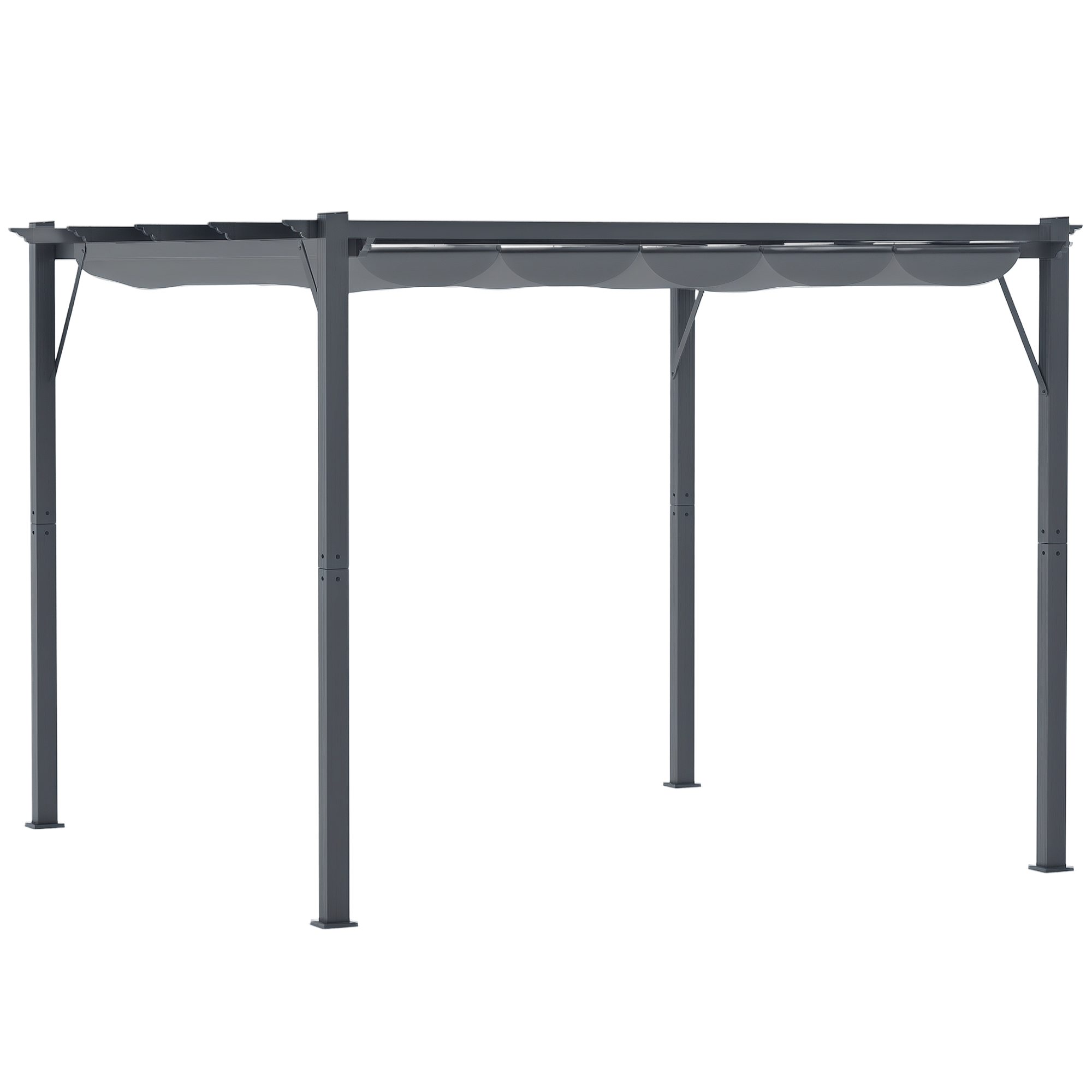 3 x 3 m Aluminum Gazebo, with Retractable Roof - Grey (Drop Shipping Only, Not for Amazon)