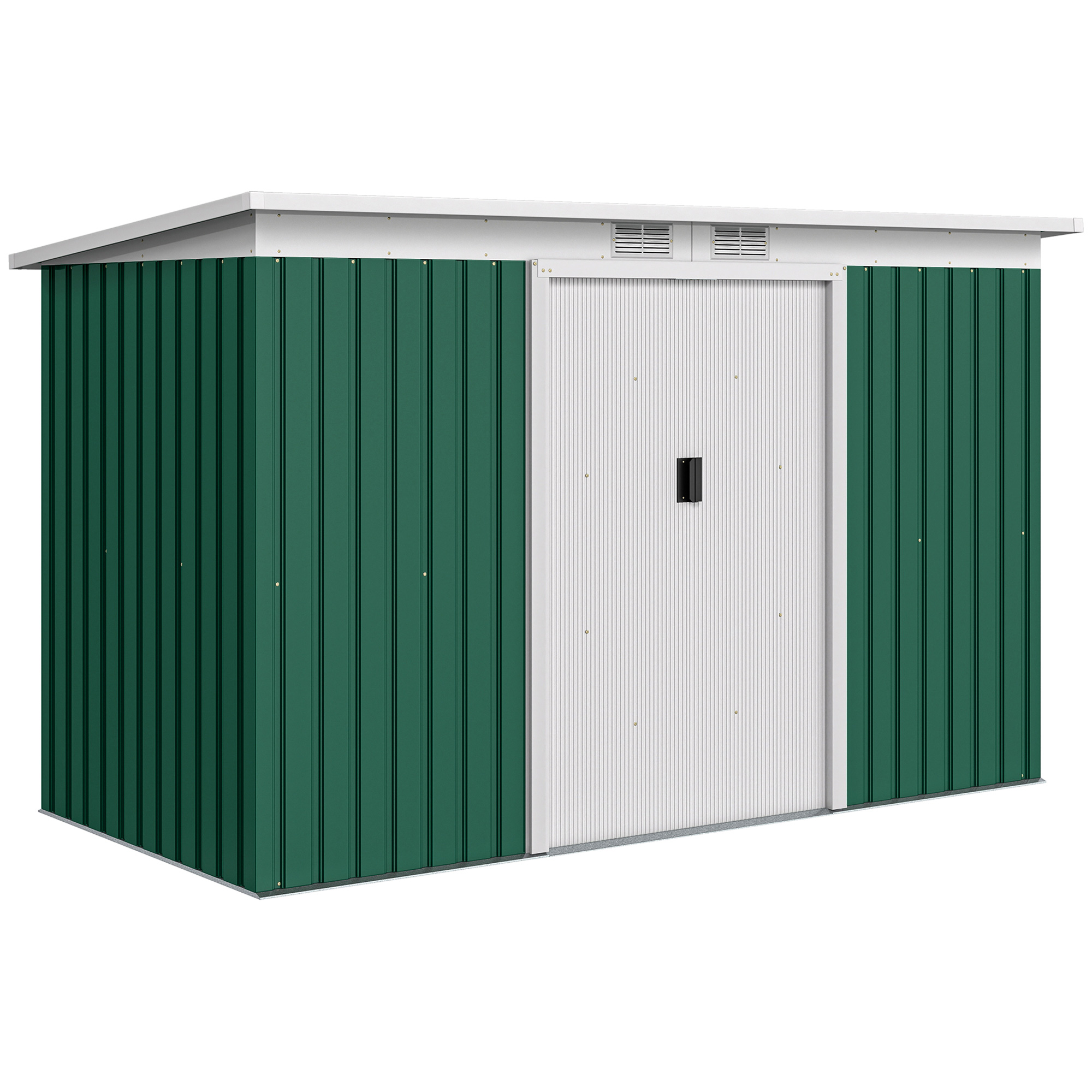 9' x 4' Metal Outdoor Storage Shed, Tool House with Double Lockable Doors for Backyard, Patio, Lawn, Garage, Dark Gray (Drop Shipping Only, Not for Amazon)