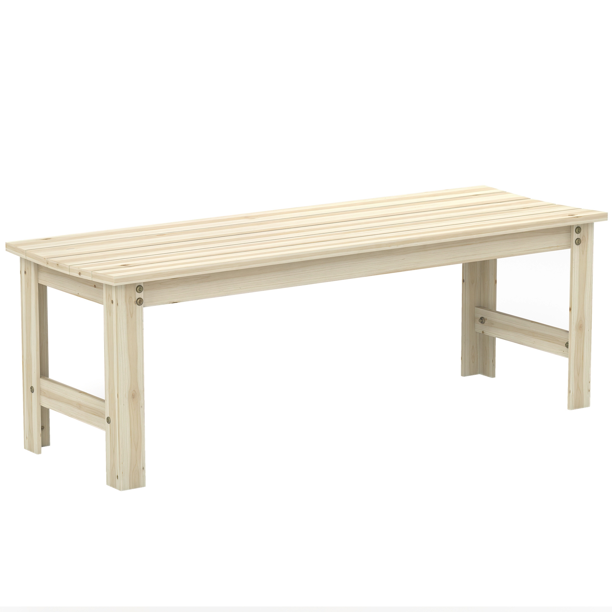 2-Seat Wood Garden Bench, Patio Bench Outdoor Bench with Slatted Seat, Backless Front Porch Bench for Park, Garden, Poolside, Deck, Carbonized (Drop Shipping Only, Not for Amazon)