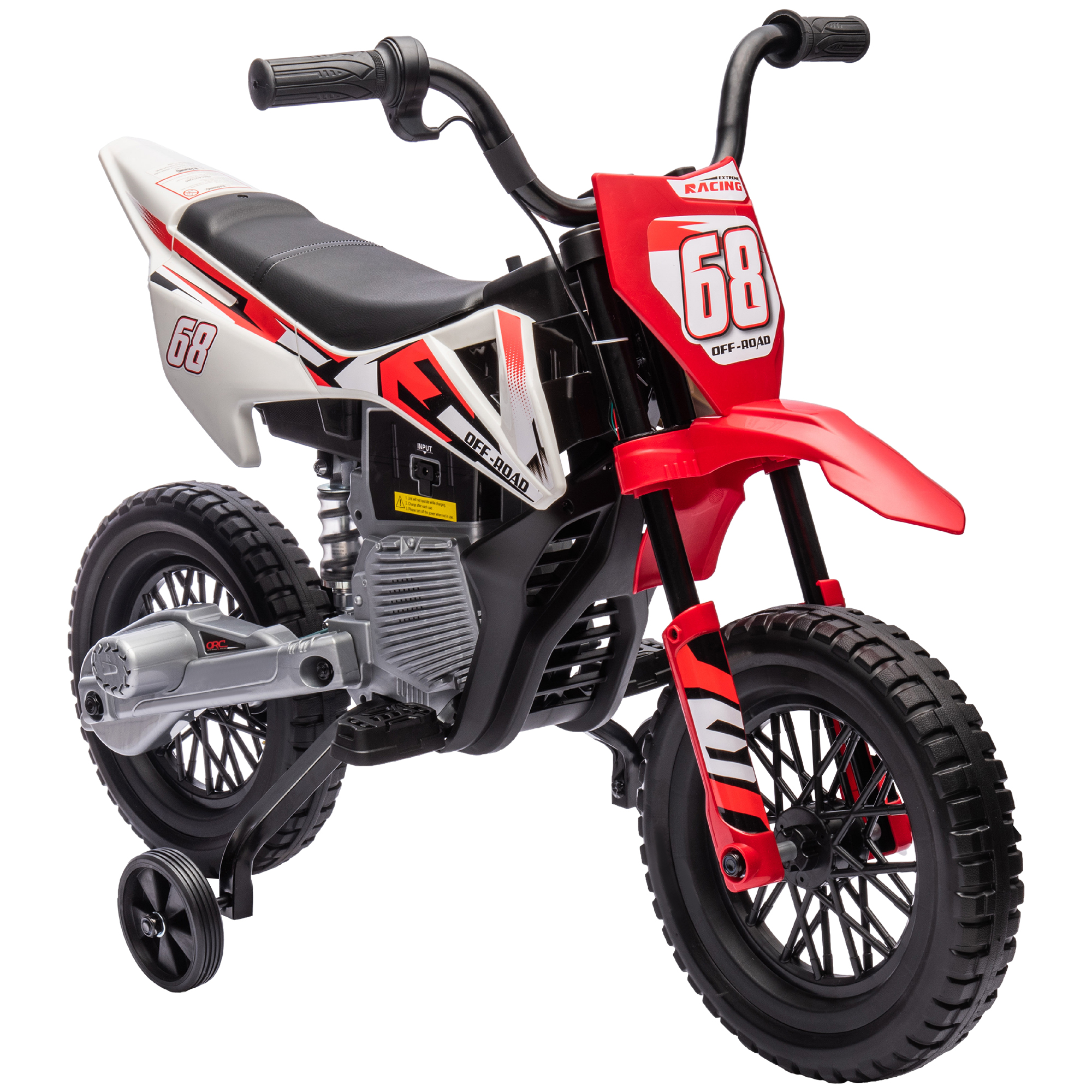 12V Kids Electric Motorcycle w/ Twist Grip Throttle, Training Wheels, Rear Suspension & Music, Blue (Drop Shipping Only, Not for Amazon)