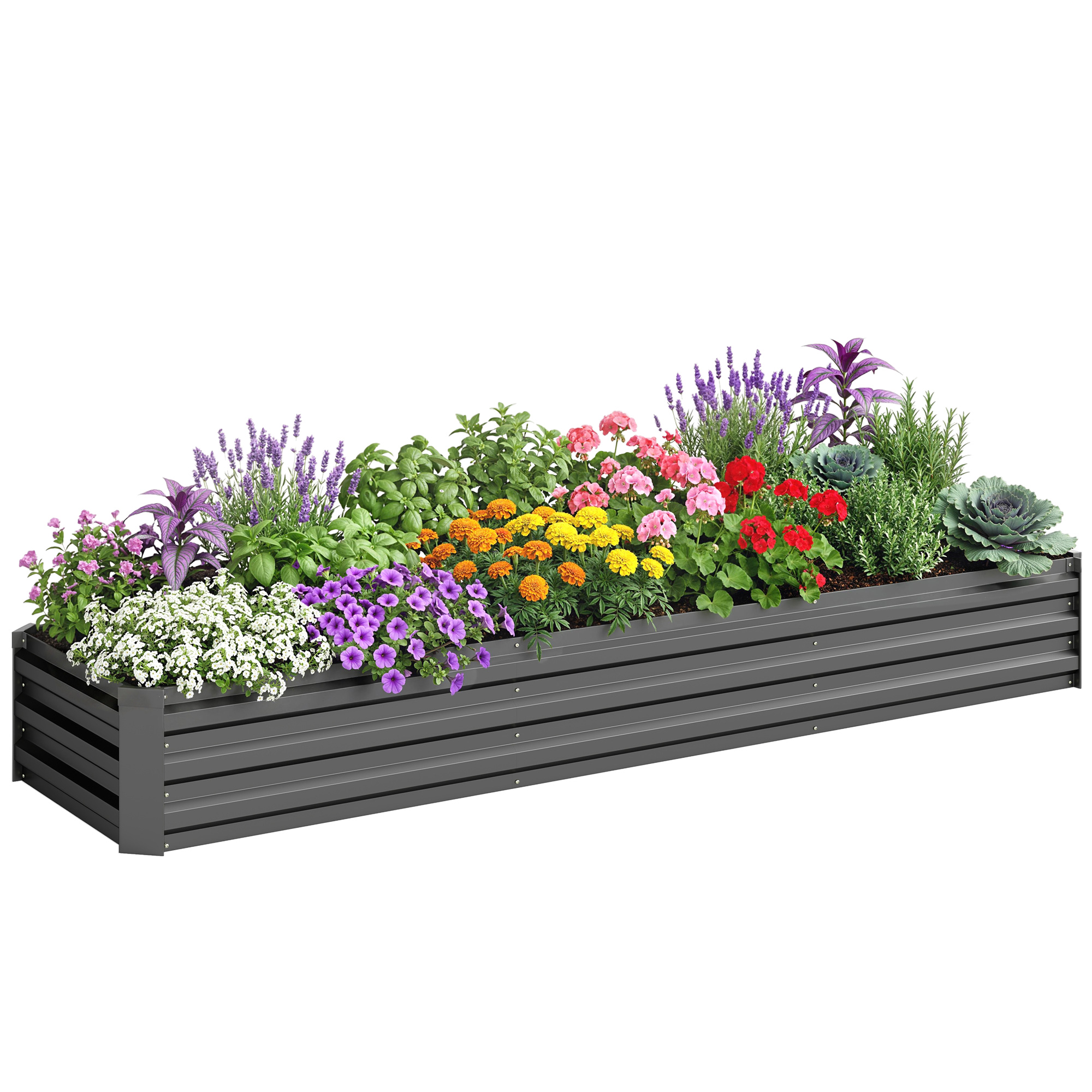 60 x 240cm Galvanised Steel Planter, with Open Bottom (Drop Shipping Only, Not for Amazon)