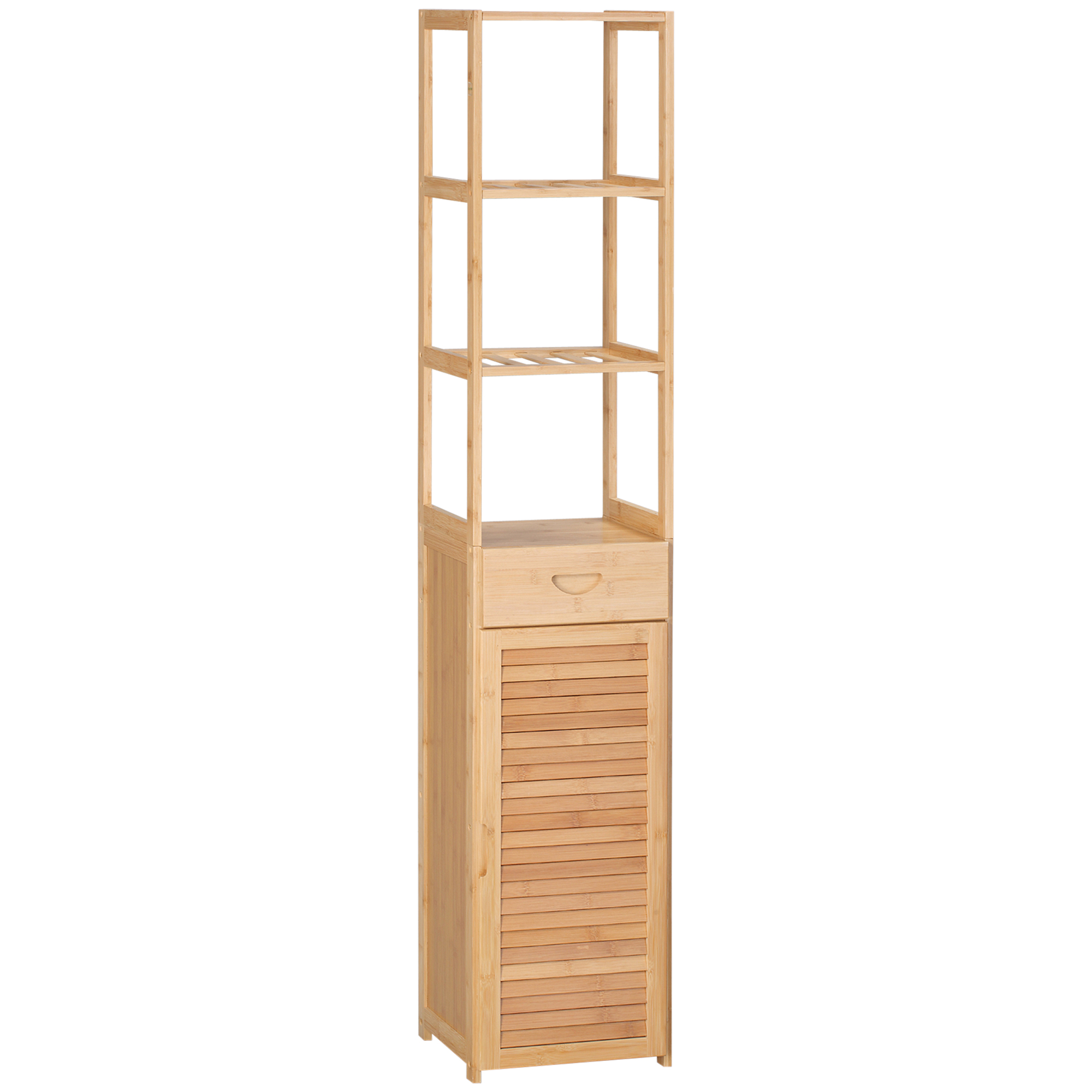 Bathroom Storage Cabinet with Drawer and Slatted Shelves (Drop Shipping Only, Not for Amazon)