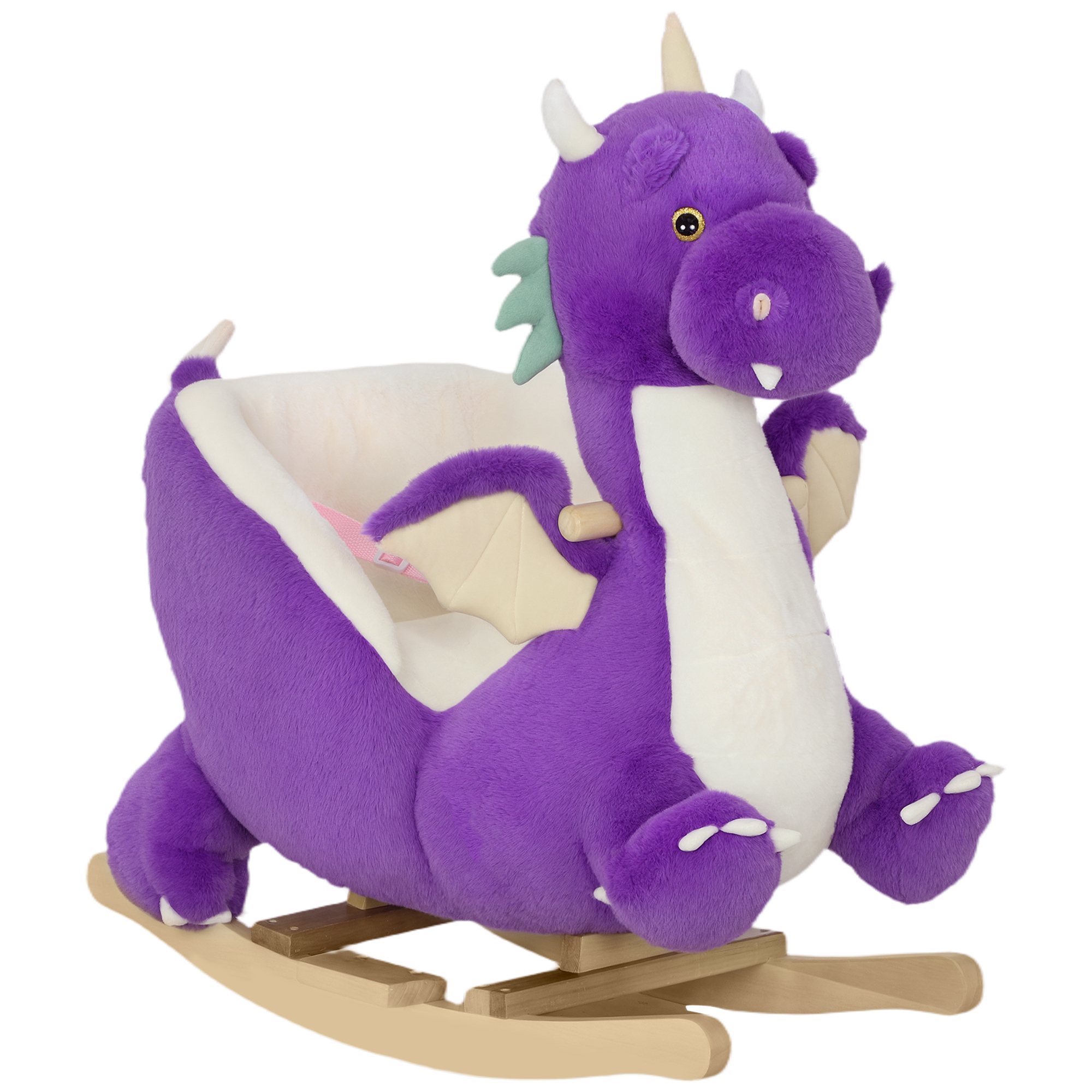 Baby Rocking Horse, Kids Ride On Dragon Toy with Realistic Dragon Roar and Safety Belt for Kids 18–36 Months, Purple (Drop Shipping Only, Not for Amazon)