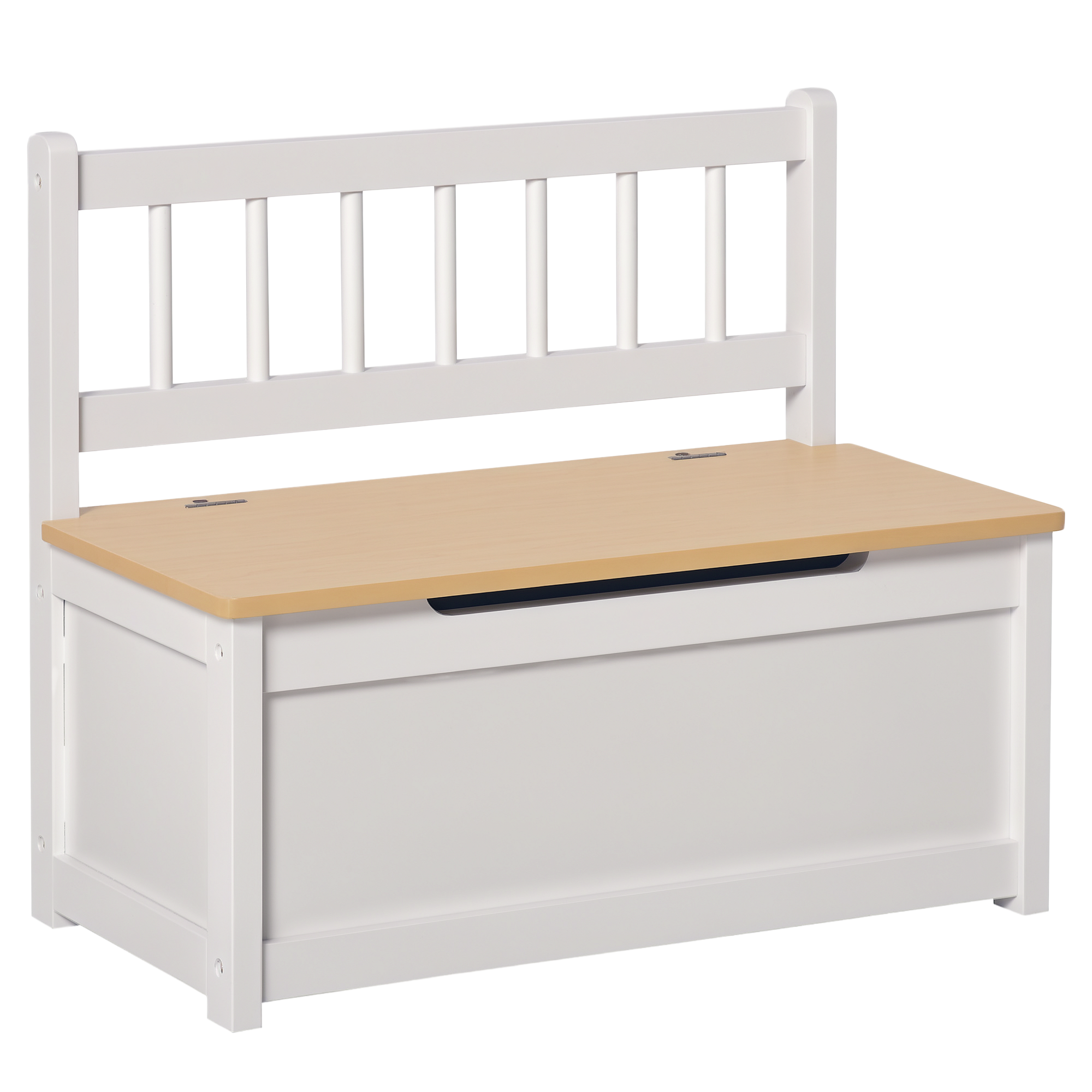 2 In 1 Wooden Toy Box, Seat Storage Bench, Storage Chest Cabinet Organiser, with Safety Pneumatic Rod (Drop Shipping Only, Not for Amazon)