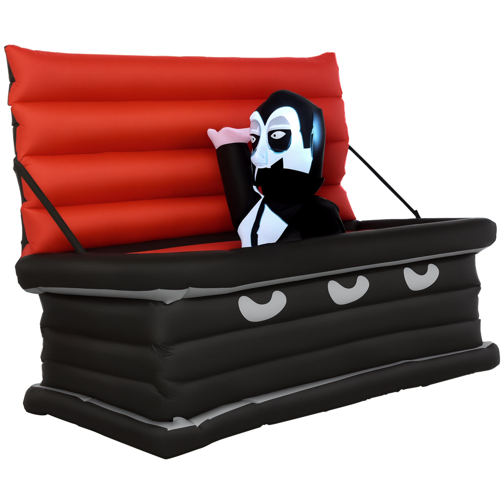 6FT W Halloween Inflatables Outdoor Decorations Vampire and Giant Coffin, Blow Up LED Yard Decor, for Garden, Lawn, Party, Holiday (Drop Shipping Only, Not for Amazon)