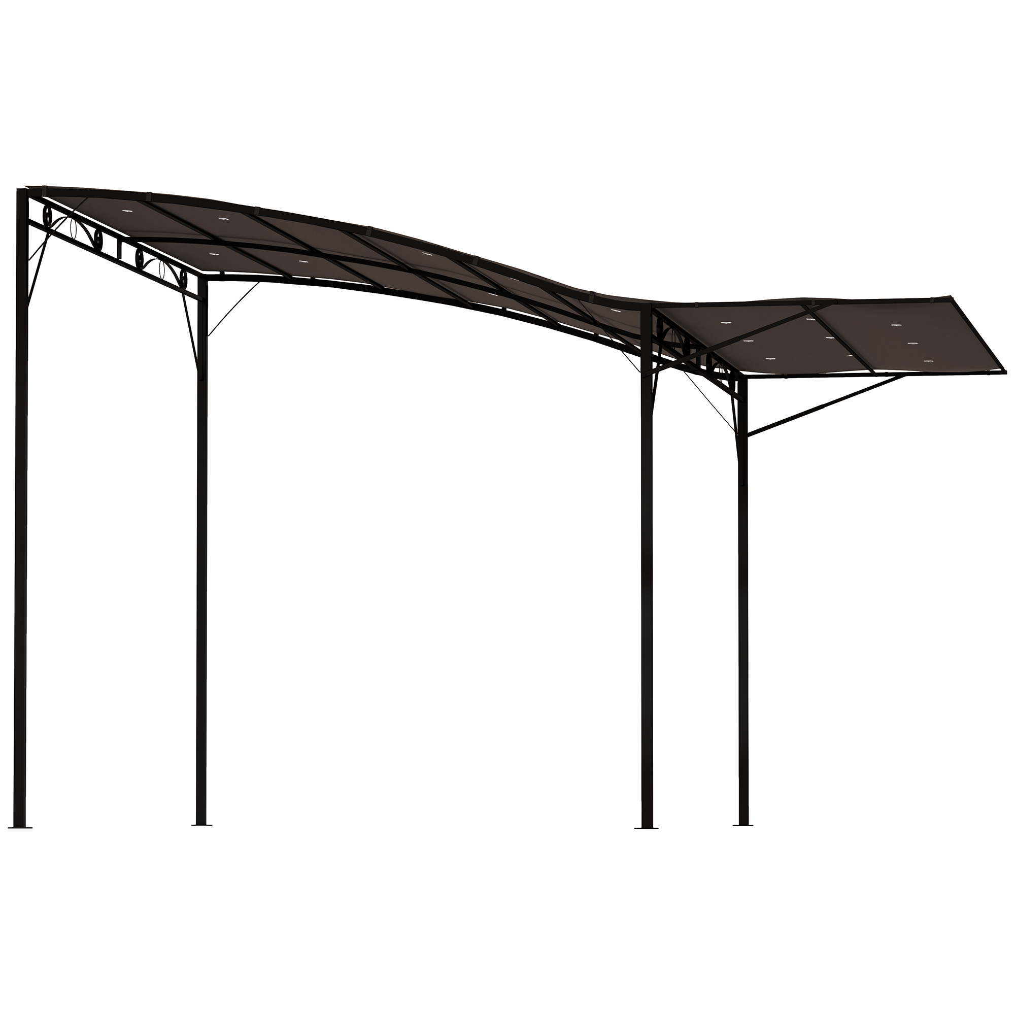 10' x 8' Outdoor Pergola and Patio Gazebo for Garden, Camper, Deck, Doors and Windows, Brown (Drop Shipping Only, Not for Amazon)