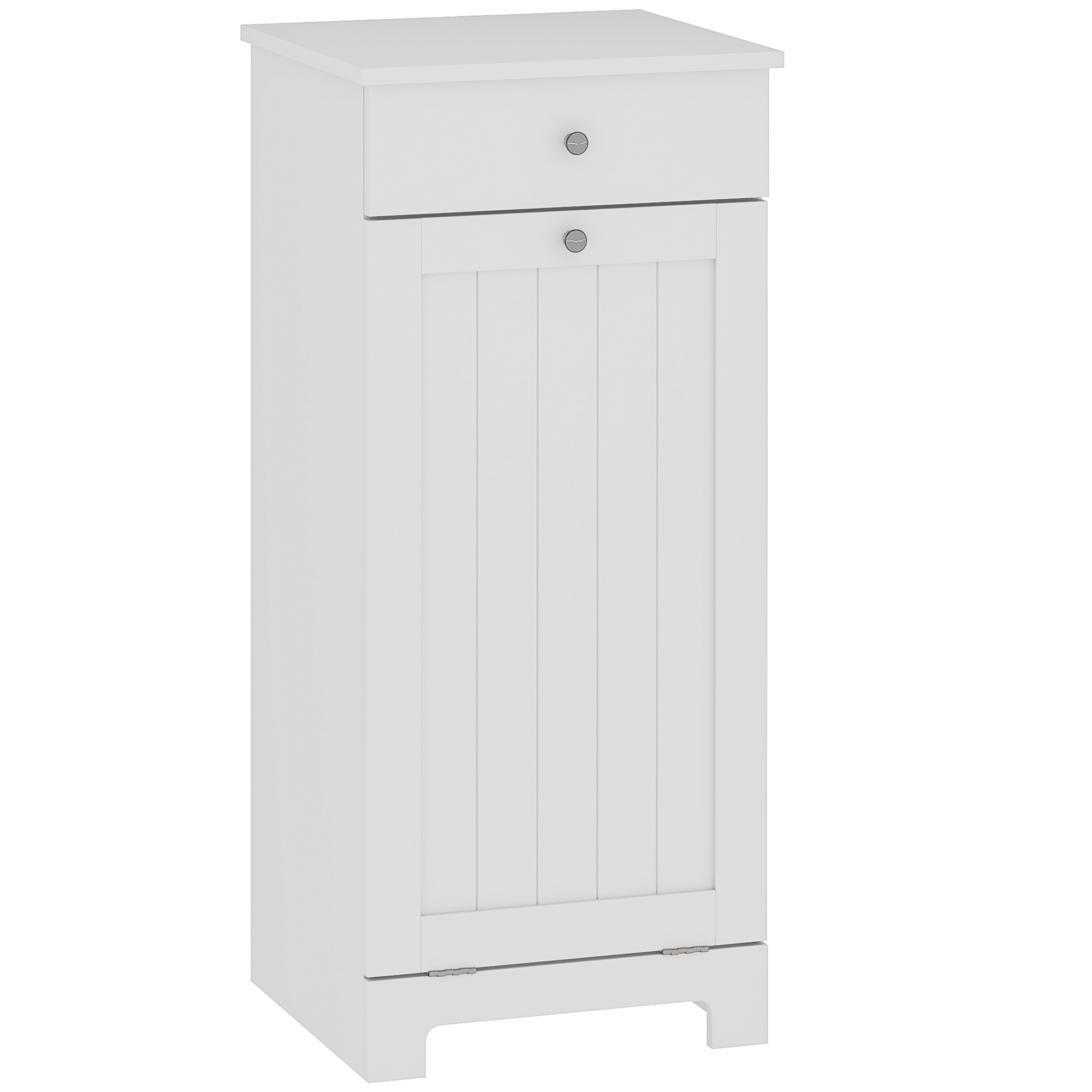 Laundry Hamper Cabinet, Laundry Cabinet with Tilt Out Laundry Basket and Drawer, White (Drop Shipping Only, Not for Amazon)