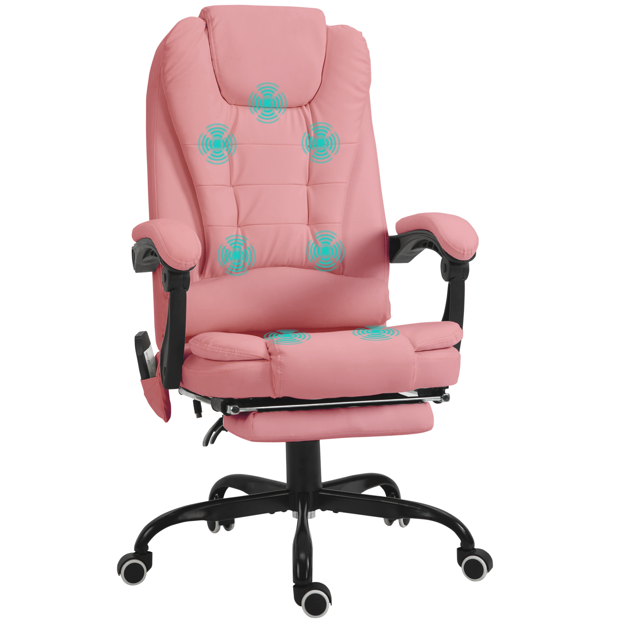 7-Point Vibrating Massage Office Chair High Back Massaging Office Desk Chair with Lumbar Support, Footrest, Gray (Drop Shipping Only, Not for Amazon)
