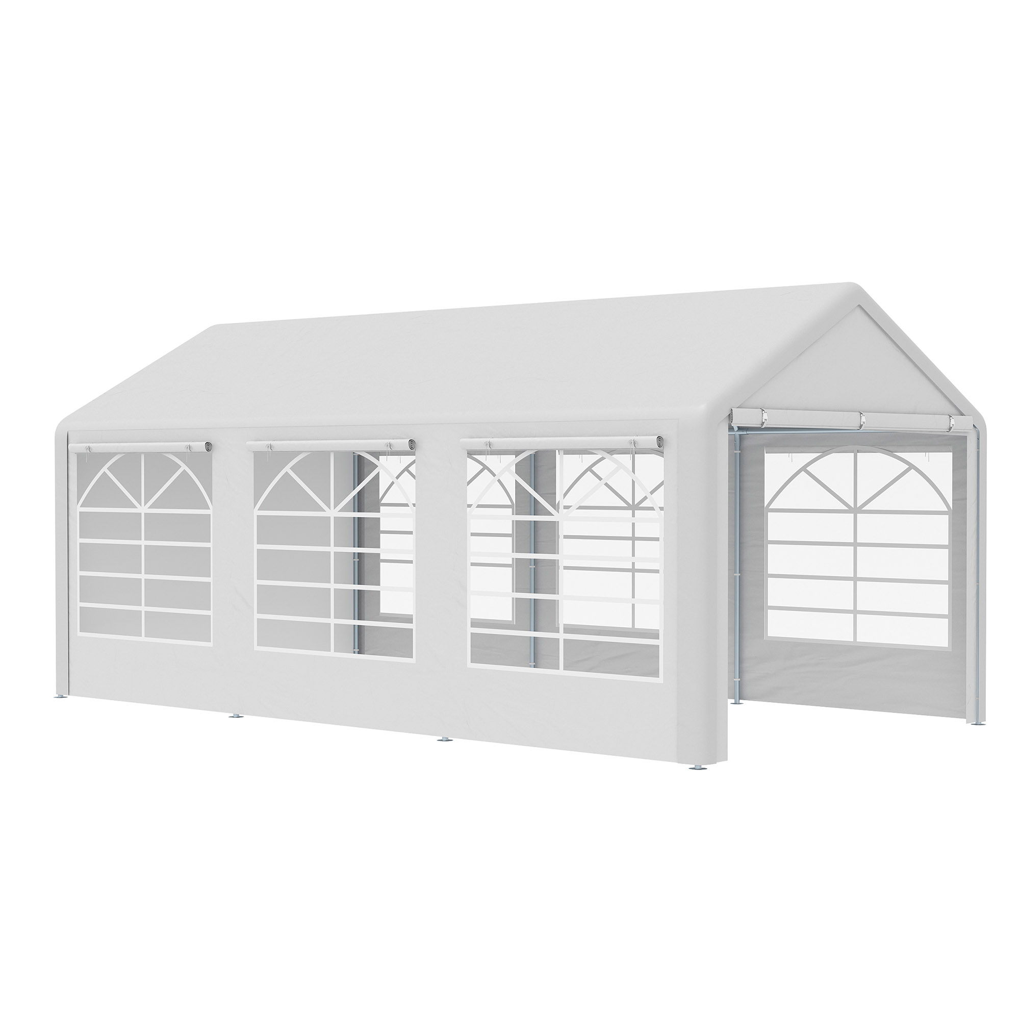 6 x 3(m) Garden Gazebo Marquee Party Tent Wedding Portable Garage Carport shelter Car Canopy Outdoor Heavy Duty Steel Frame Waterproof Rot Resistant (Drop Shipping Only, Not for Amazon)