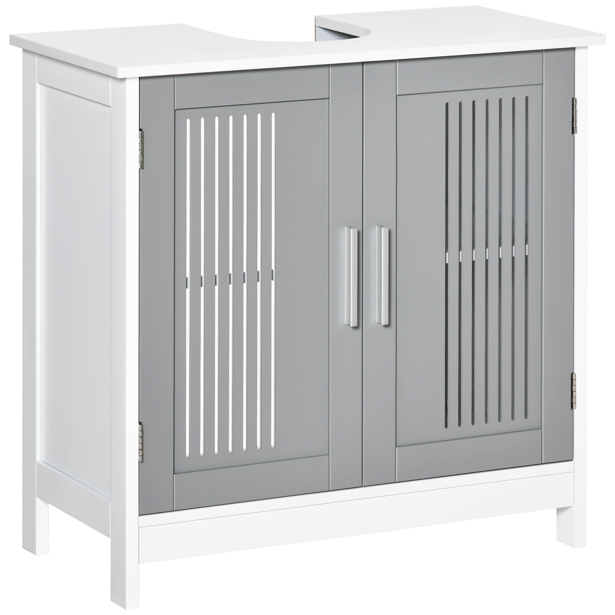 Under Sink Pedestal Storage Bathroom Cabinet, Grey White (Drop Shipping Only, Not for Amazon)