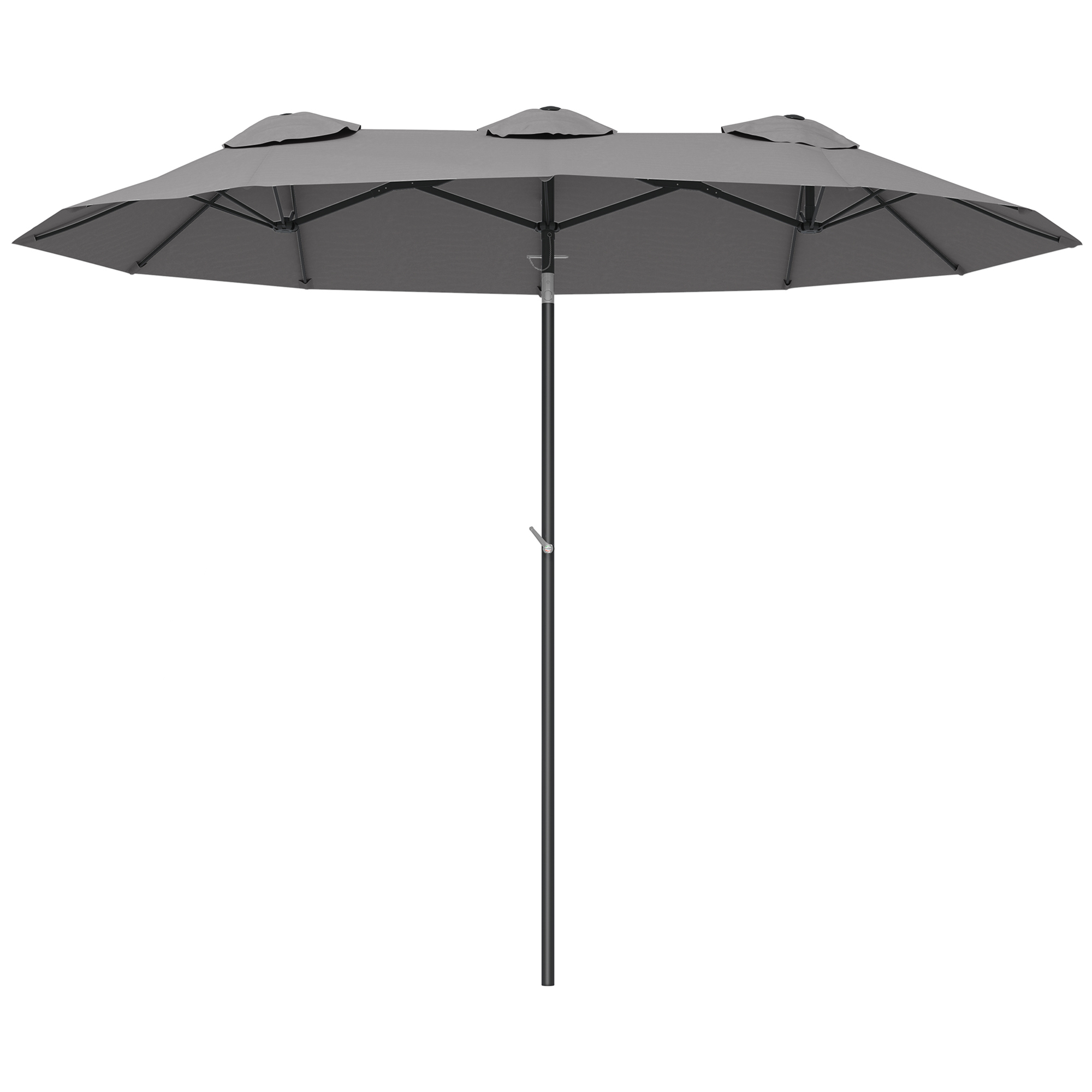 Double Sided Patio Umbrella, 9.7' Large Outdoor Market Umbrella with Push Button Tilt and Crank, 3 Air Vents and 12 Ribs, for Garden, Deck, Pool, Brown (Drop Shipping Only, Not for Amazon)