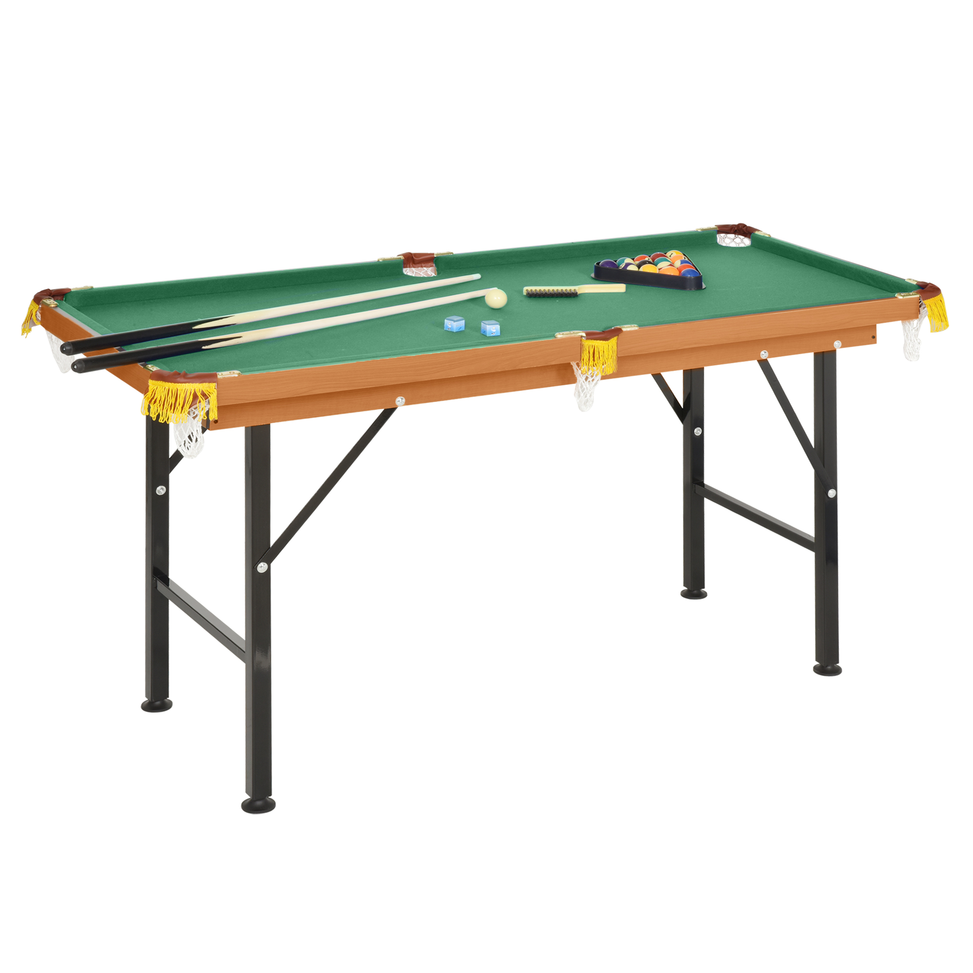 4FT 6IN Green Mini Billiards Pool Table Indoor Toy Sports Game With Balls And Other Accessories (Drop Shipping Only, Not for Amazon)