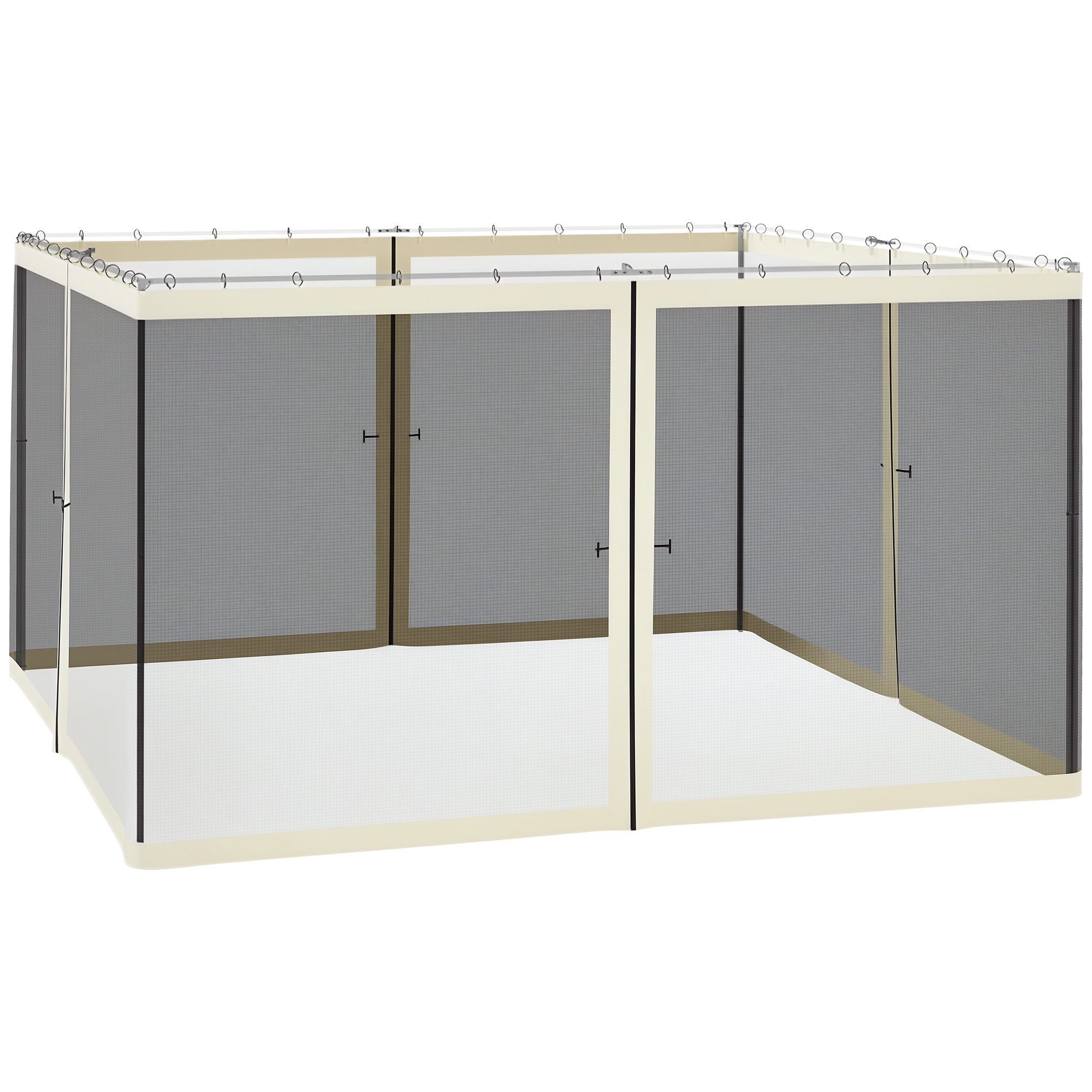 Replacement Mesh Sidewall Netting for 12' x 12' Gazebos and Canopy Tents with Zippers, (Sidewall Only) Cream (Drop Shipping Only, Not for Amazon)