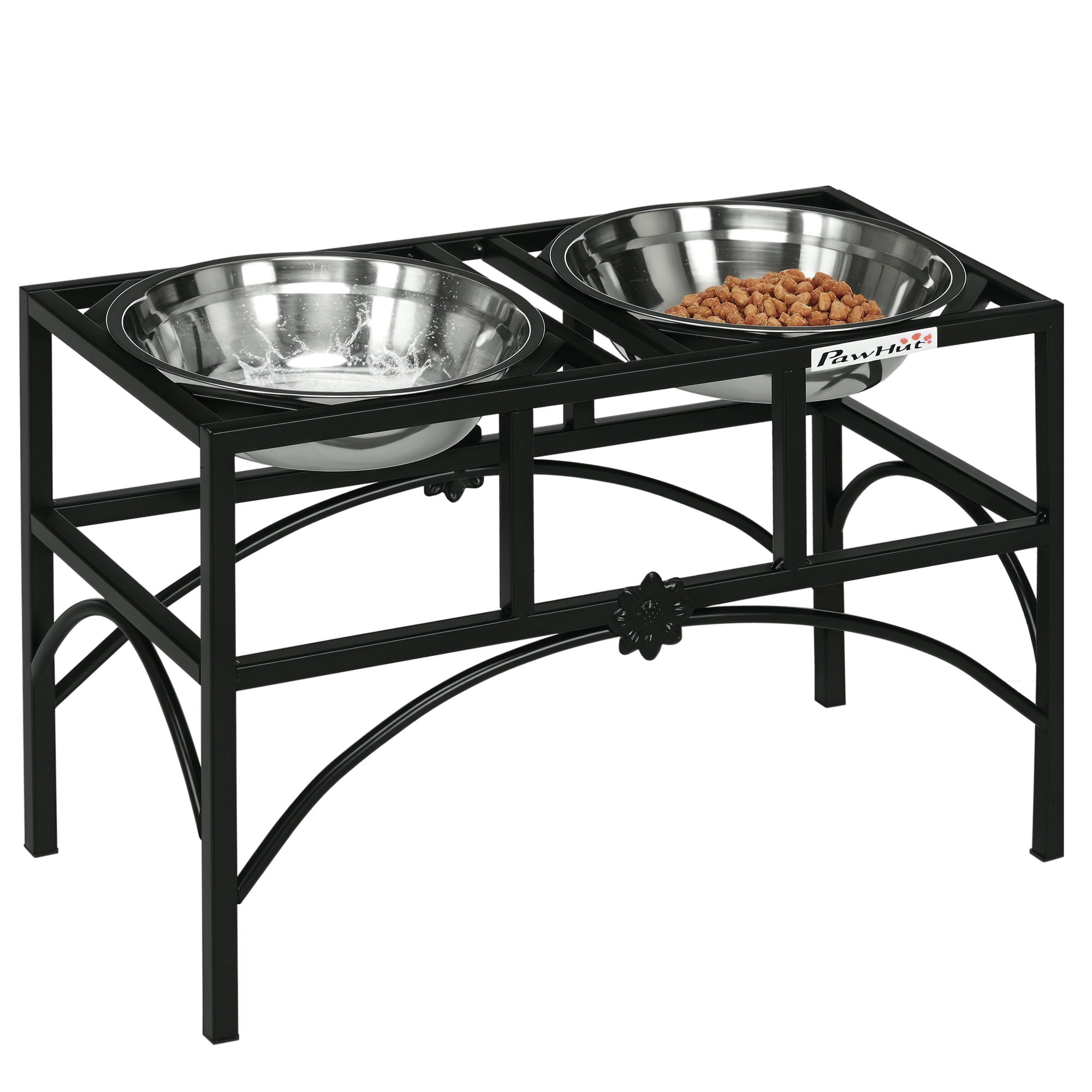 Elevated Dog Bowls, Double Stainless Steel Heavy Duty Dog Food Bowl Elevated Pet Feeding Station, 14