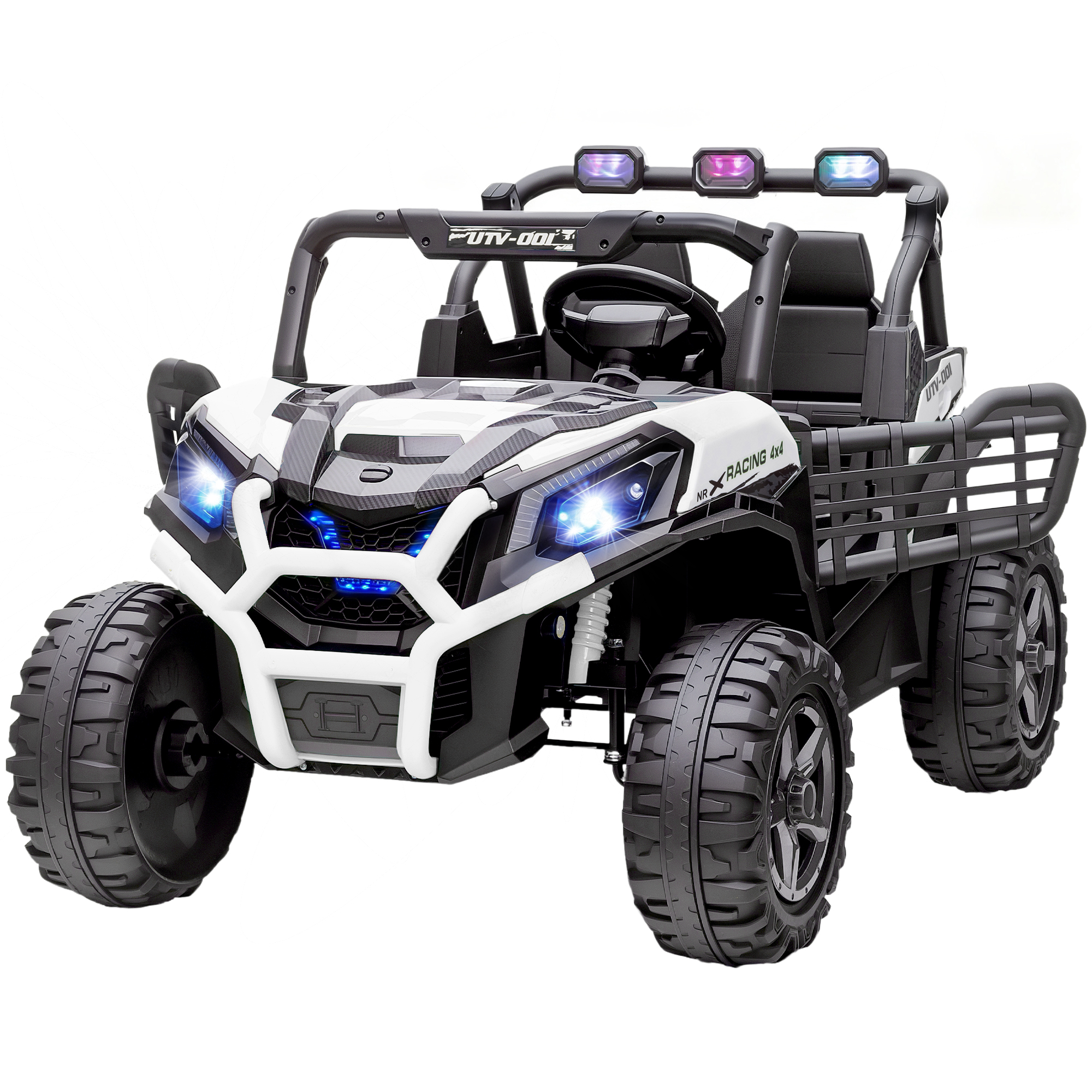 2 Seater 24V Kids Electric Car w/ Remote Control, 3 Speed, LED Lights, Music, Horn, Spring Suspension, Slow Start, Red (Drop Shipping Only, Not for Amazon)