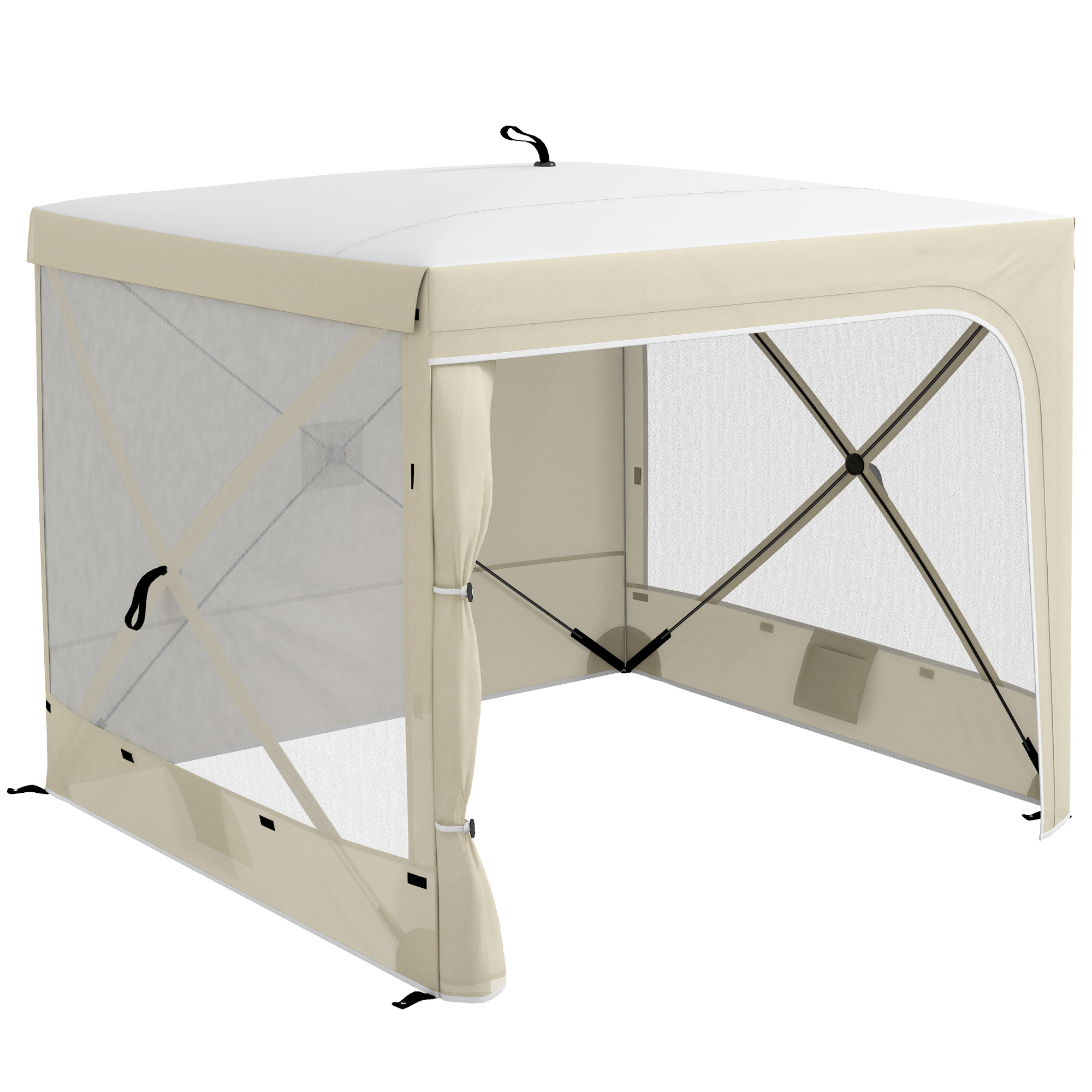 7' x 8' Pop Up Canopy Tent, Camping Tent Sun Shade Shelter with Curtains, Nettings and Carrying Bag, UV-Resistant (Drop Shipping Only, Not for Amazon)