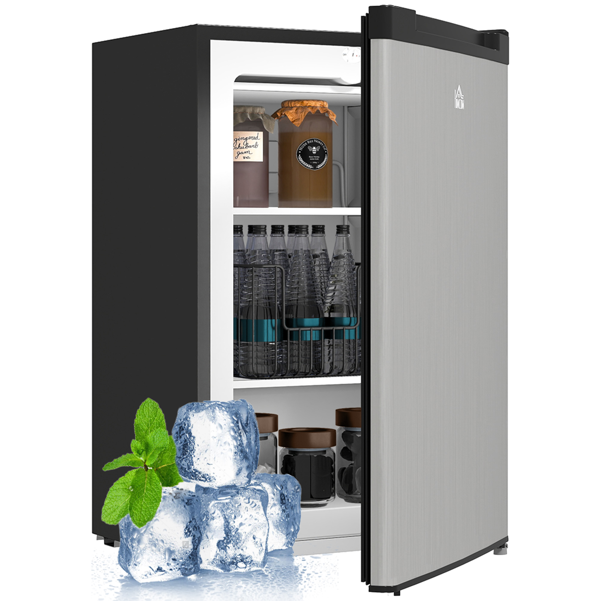 Upright Freezer, 3 Cu Ft Small Freezer with Reversible Single Door, Adjustable Thermostat for Home, Apartment, Silver (Drop Shipping Only, Not for Amazon)