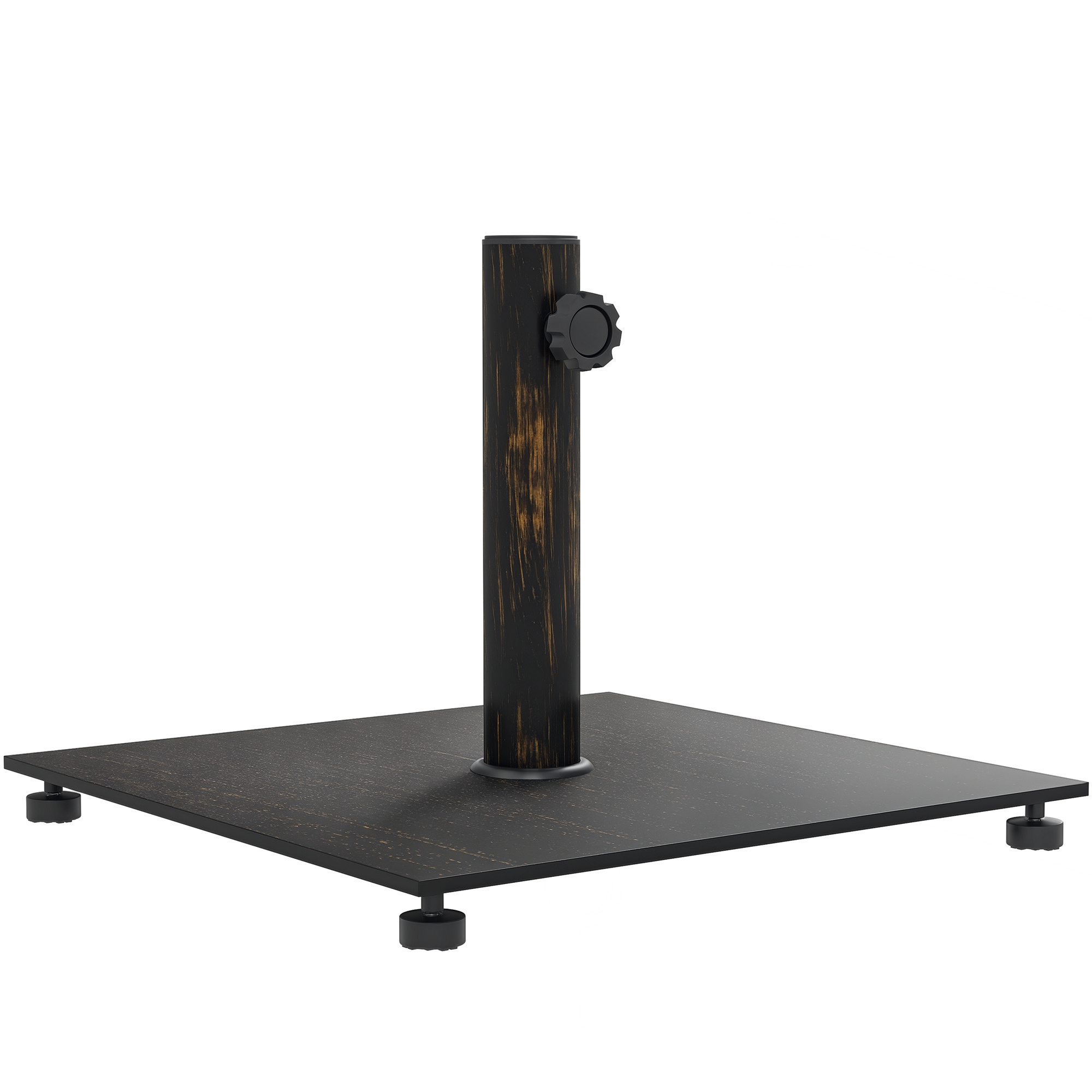 Square Patio Umbrella Base, 29 lbs Metal Umbrella Stand Base with Adjustable Foot Pads, Heavy Duty Patio Umbrella Holder for 1.5