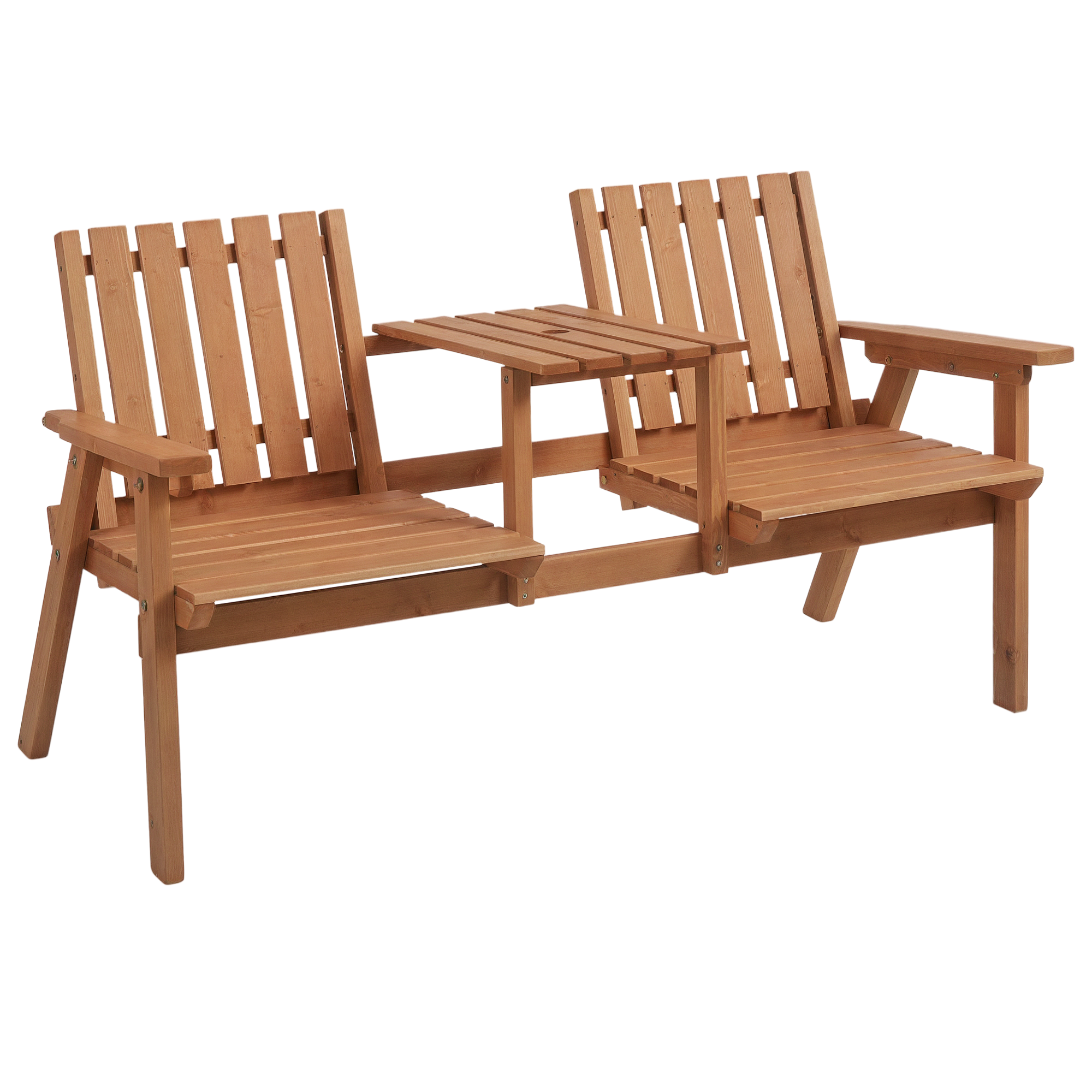 2-Seater Garden Loveseat with Table and Parasol Hole for Porch, Patio, Orange (Drop Shipping Only, Not for Amazon)
