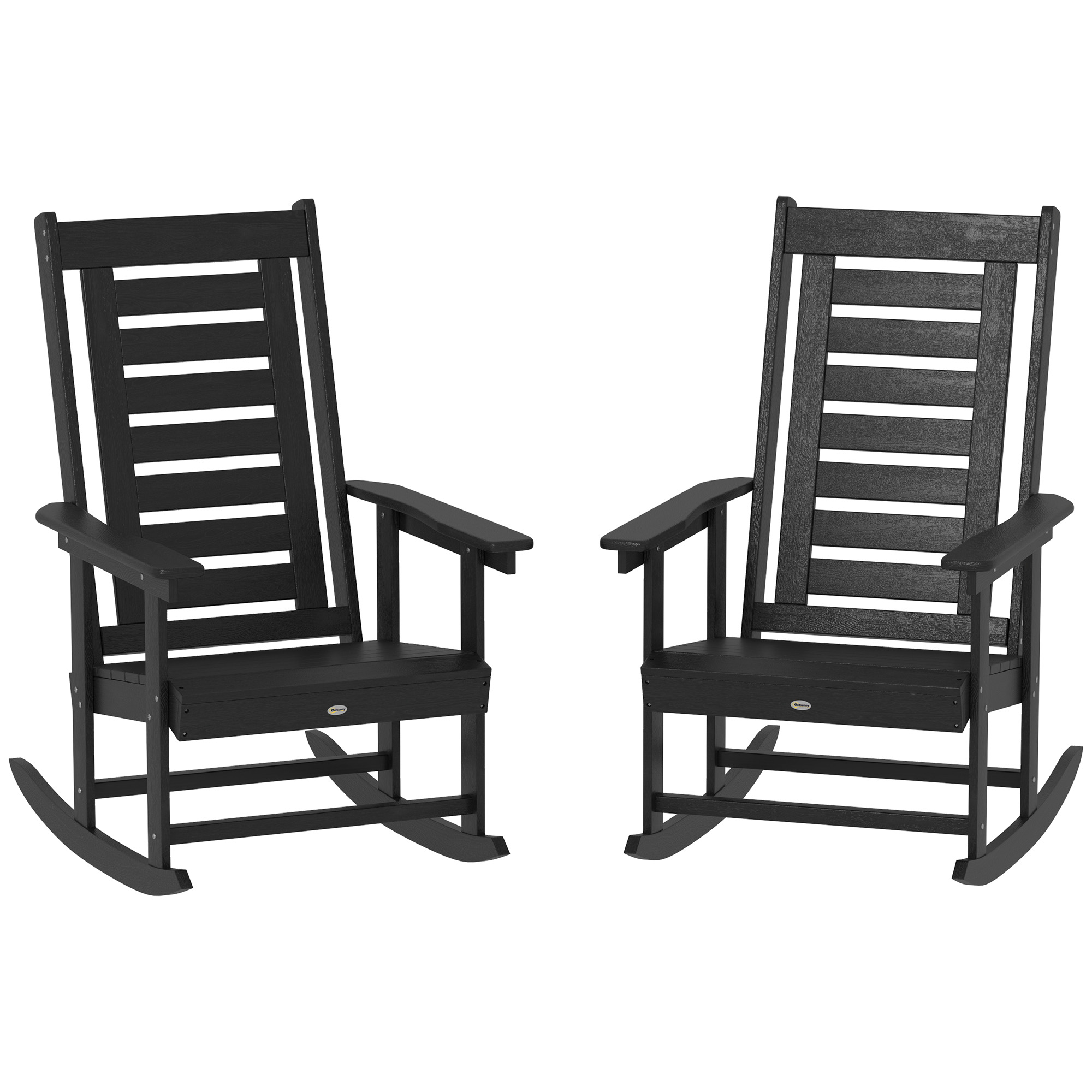 2 Pieces Outdoor Rocking Chairs, HDPE Patio Rockers with 28