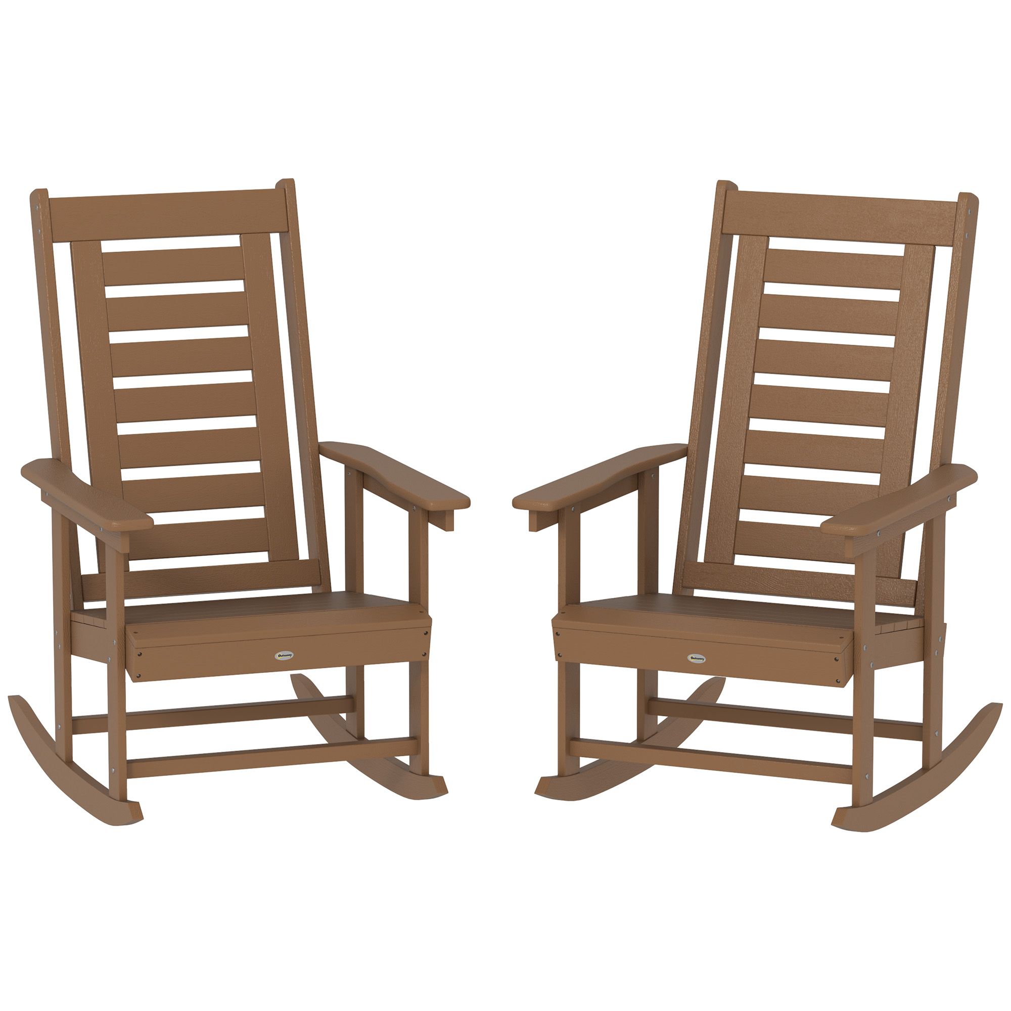 2 Pieces Outdoor Rocking Chairs, HDPE Patio Rockers with 28