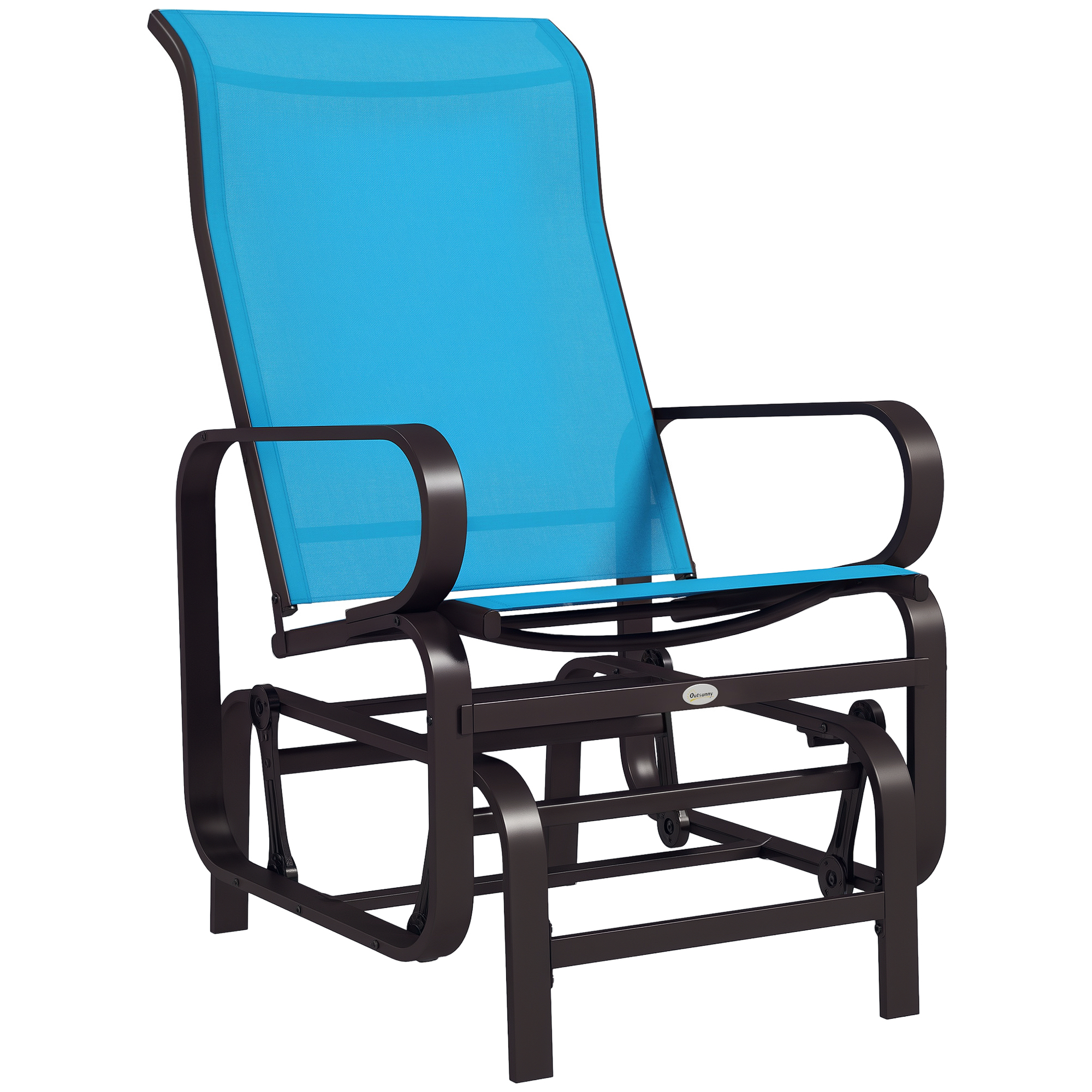 Gliding Lounger Chair, Single Rocker with Lightweight Metal & Mesh Construction, Blue (Drop Shipping Only, Not for Amazon)