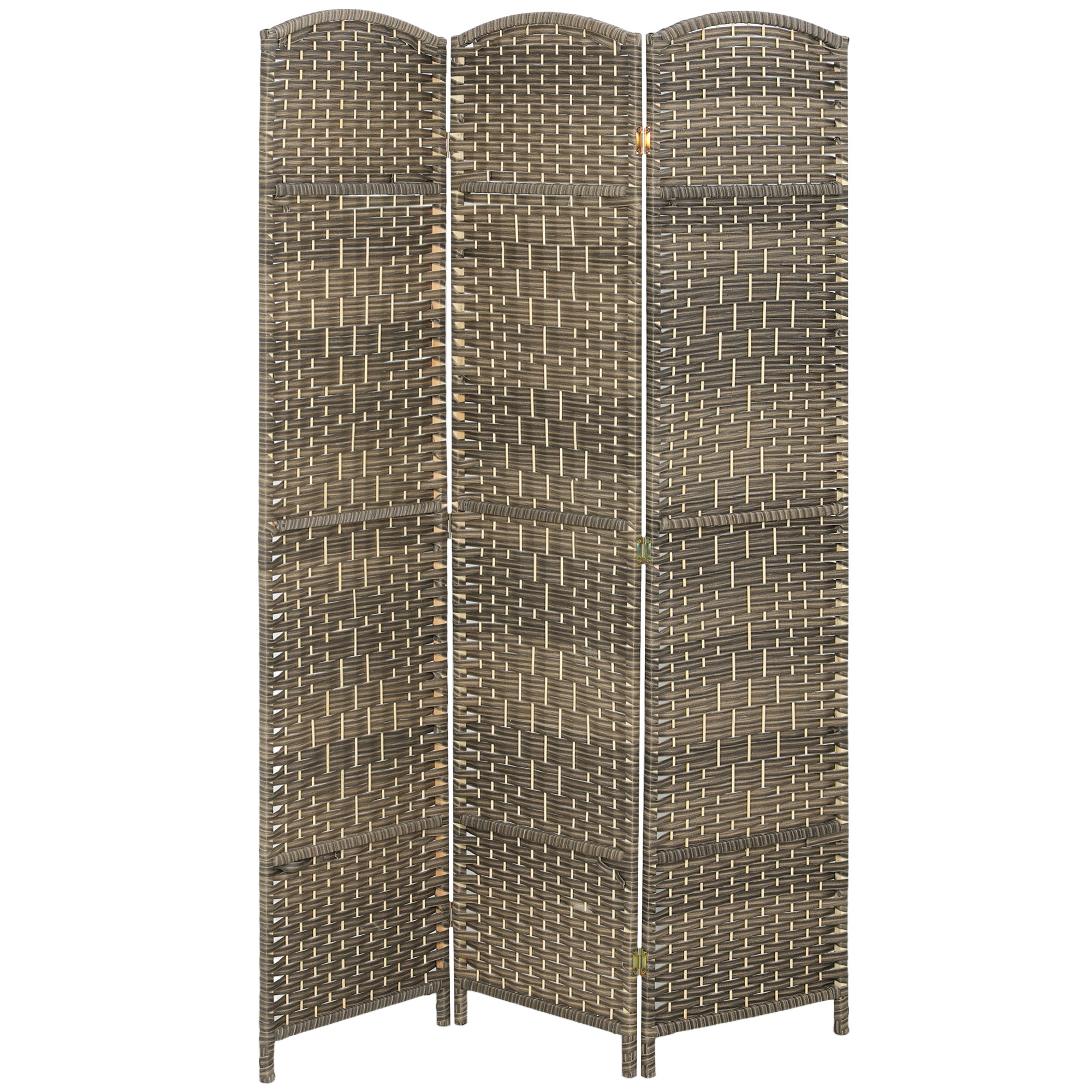 Folding Room Divider Screen 3 Panel 6' Tall Privacy Screen Freestanding Wood Partition for Home Office, Dark Rustic Oak (Drop Shipping Only, Not for Amazon)