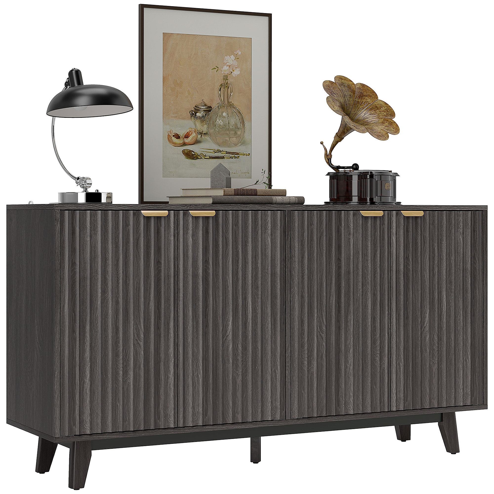 Fluted Sideboard Buffet Cabinet, 55