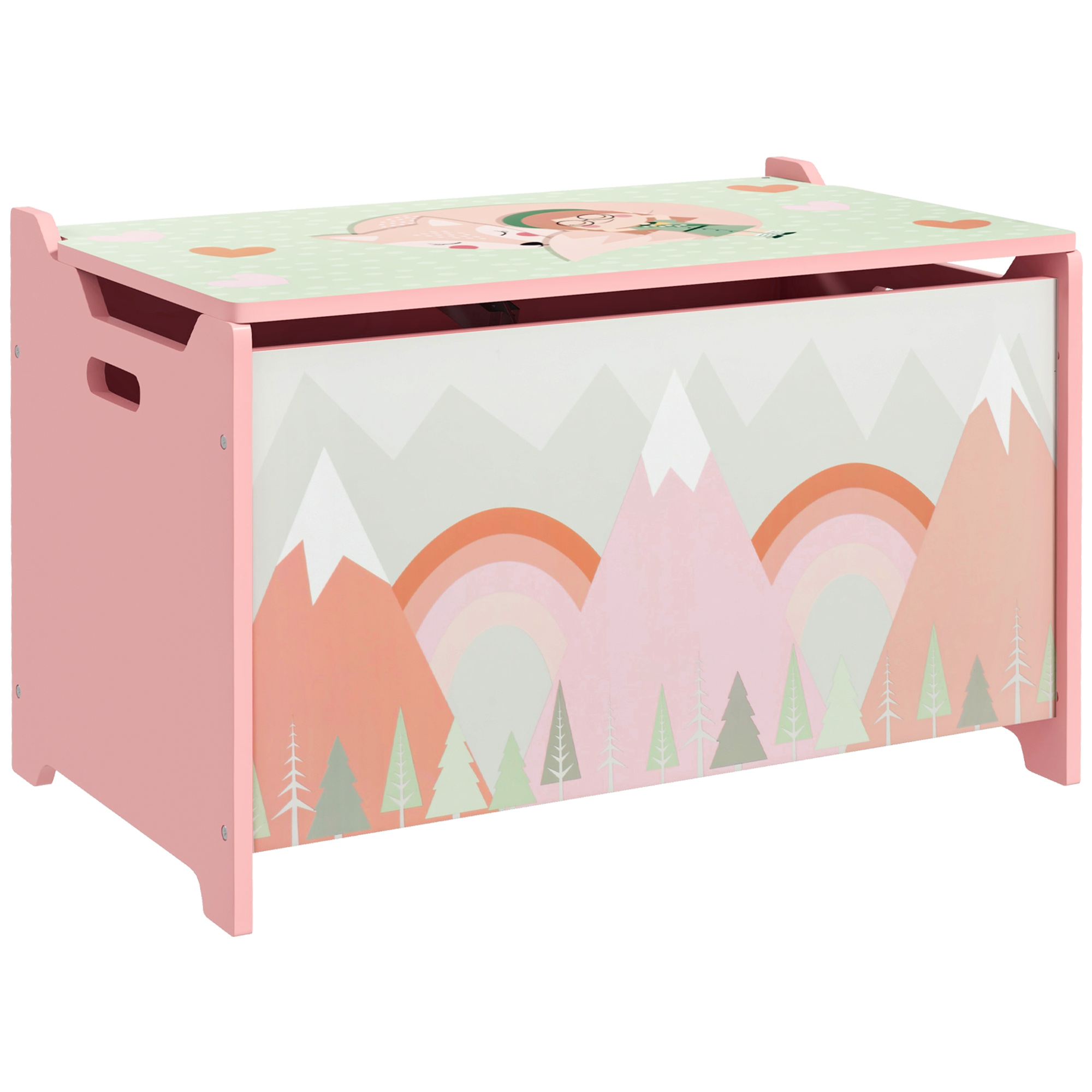 Toy Box, Kids Storage Chest, with Lid, Safety Hinge - Pink (Drop Shipping Only, Not for Amazon)