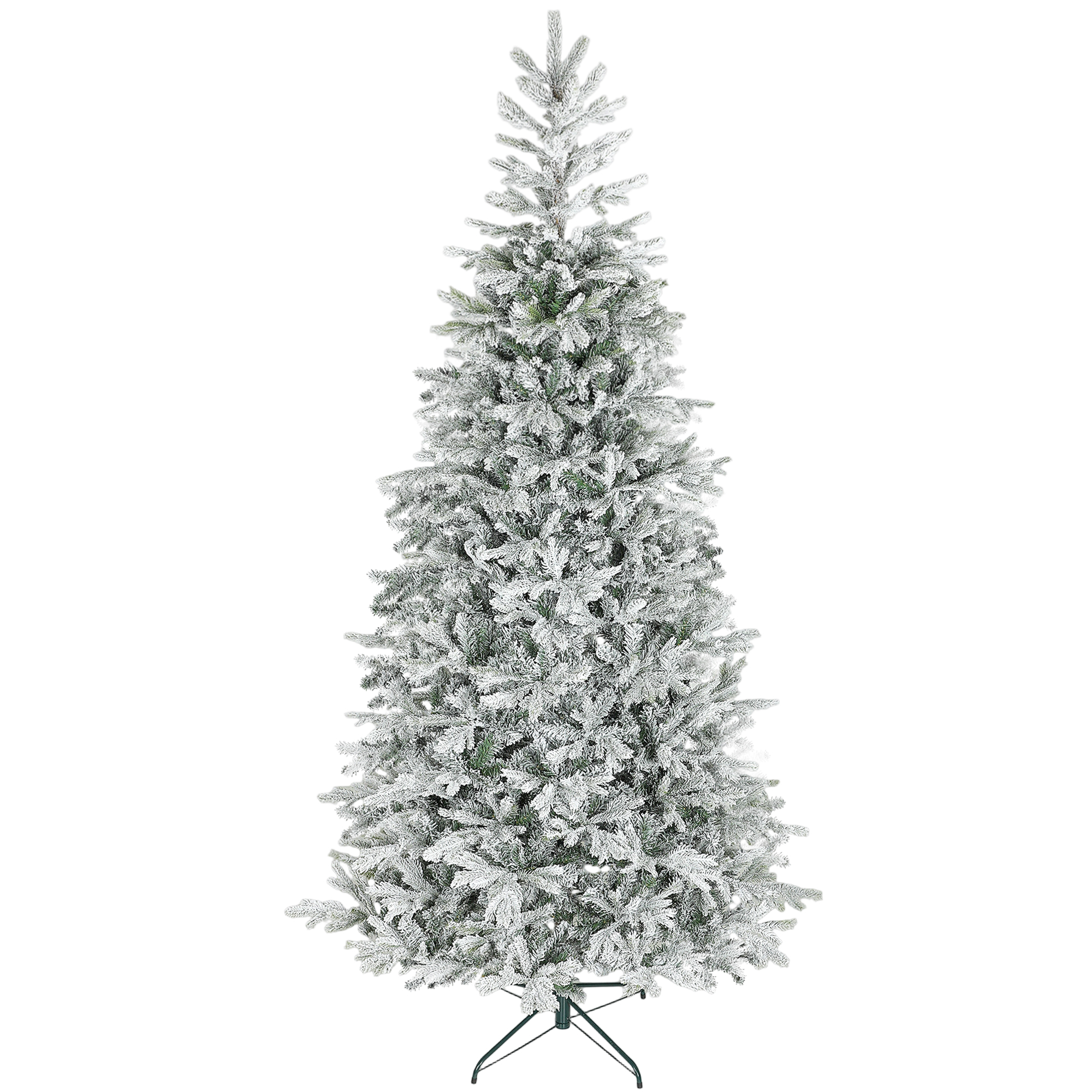 9 ft Artificial Frosted Christmas Tree with Realistic Branches, Wide Full Spruce, Hinged Xmas Tree, Easy Assembly (Drop Shipping Only, Not for Amazon)