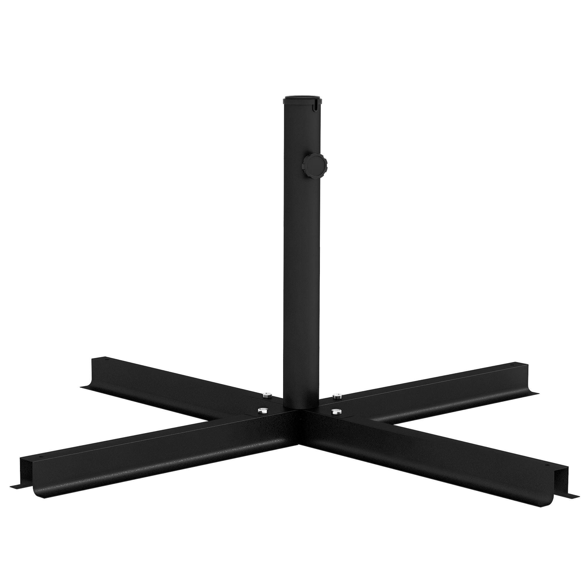 Outdoor Universal Cross Brace Stand for Small Offset Umbrella or Large Market Umbrella, Black (Drop Shipping Only, Not for Amazon)
