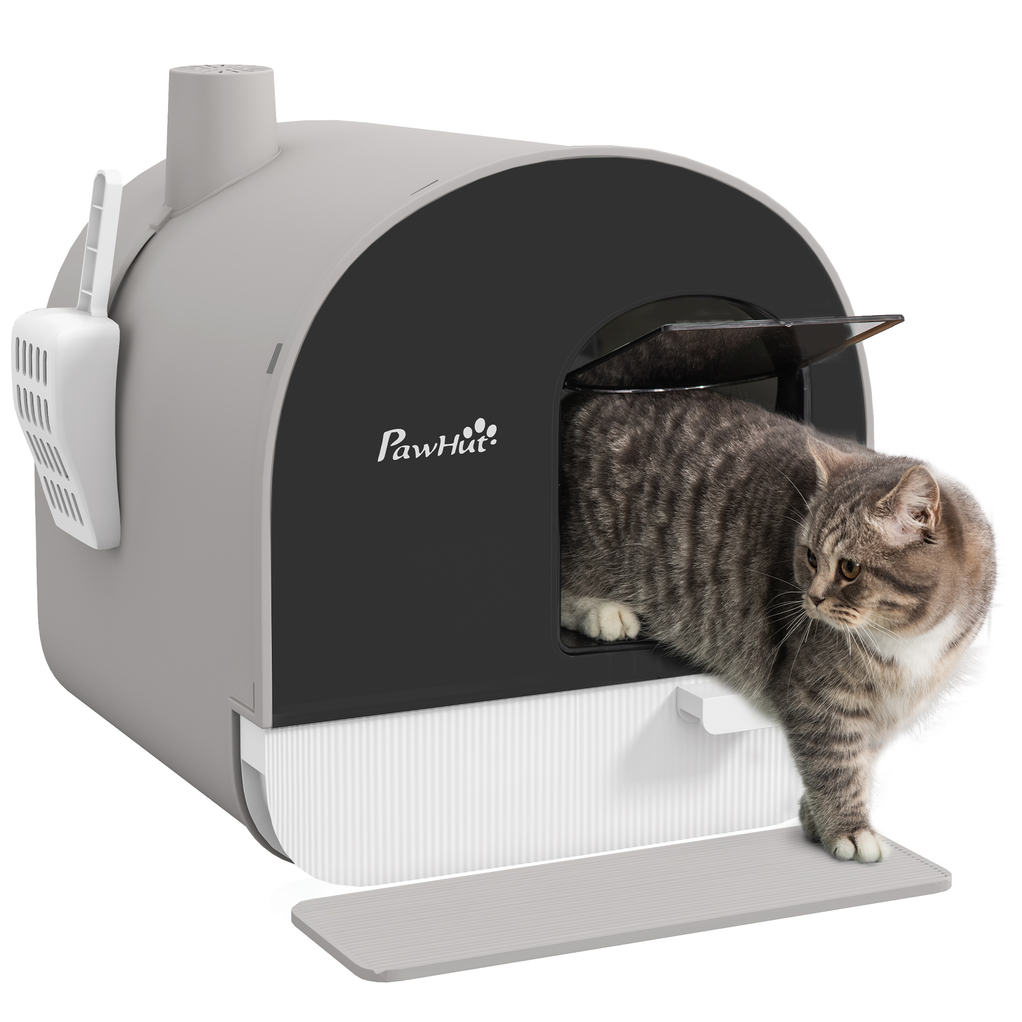 Hooded Cat Litter Box, Kitten Litter Tray, with Lid, Scoop, Filter, Flap Door, Pink (Drop Shipping Only, Not for Amazon)