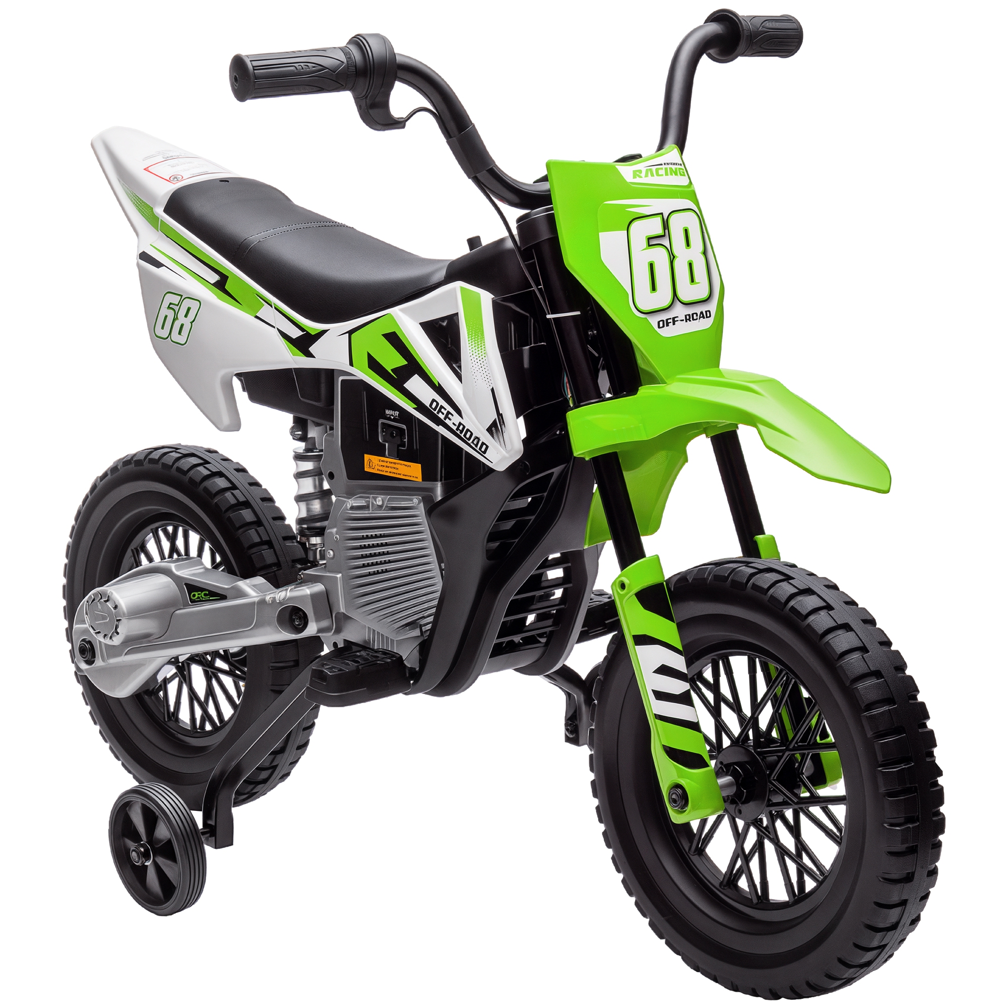 12V Kids Electric Motorcycle w/ Twist Grip Throttle, Training Wheels, Rear Suspension & Music, Blue (Drop Shipping Only, Not for Amazon)