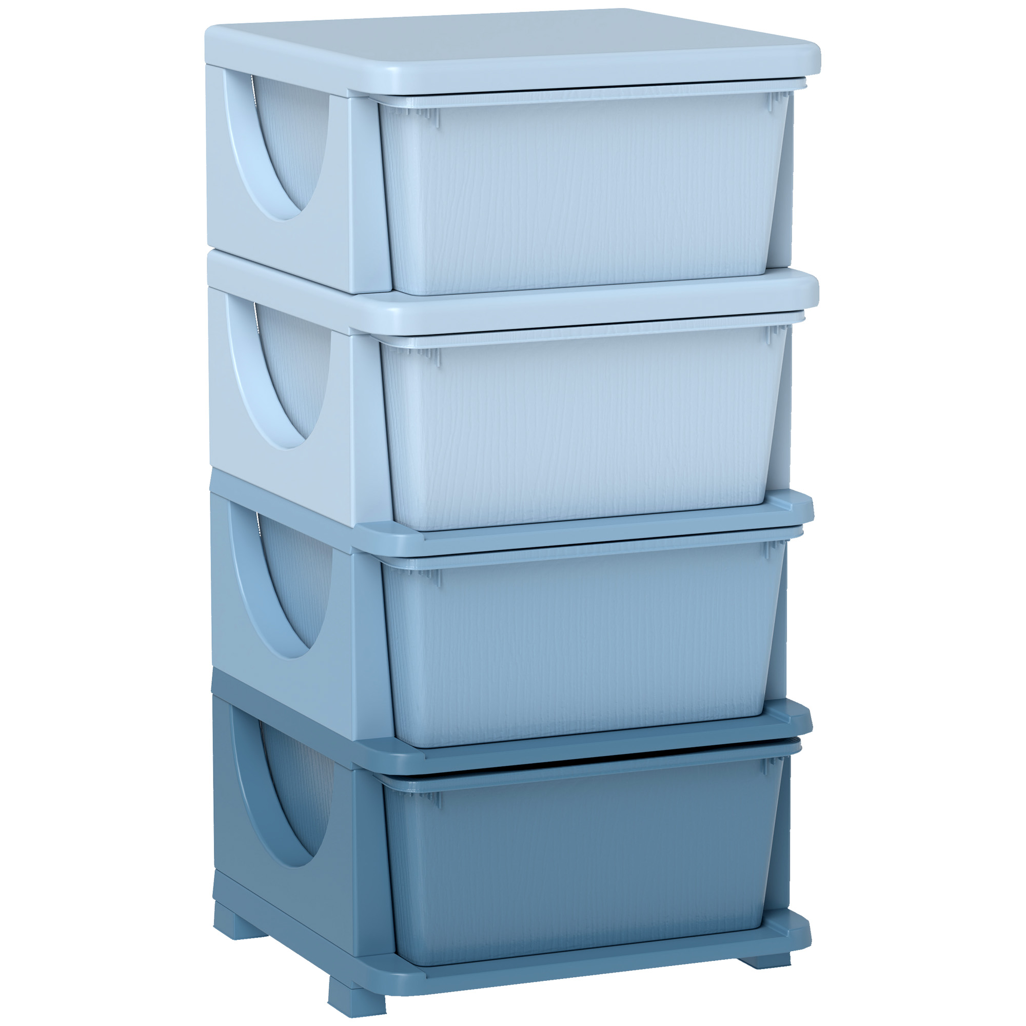 Four-Tier Kids Storage Boxes, with Four Drawers - White (Drop Shipping Only, Not for Amazon)