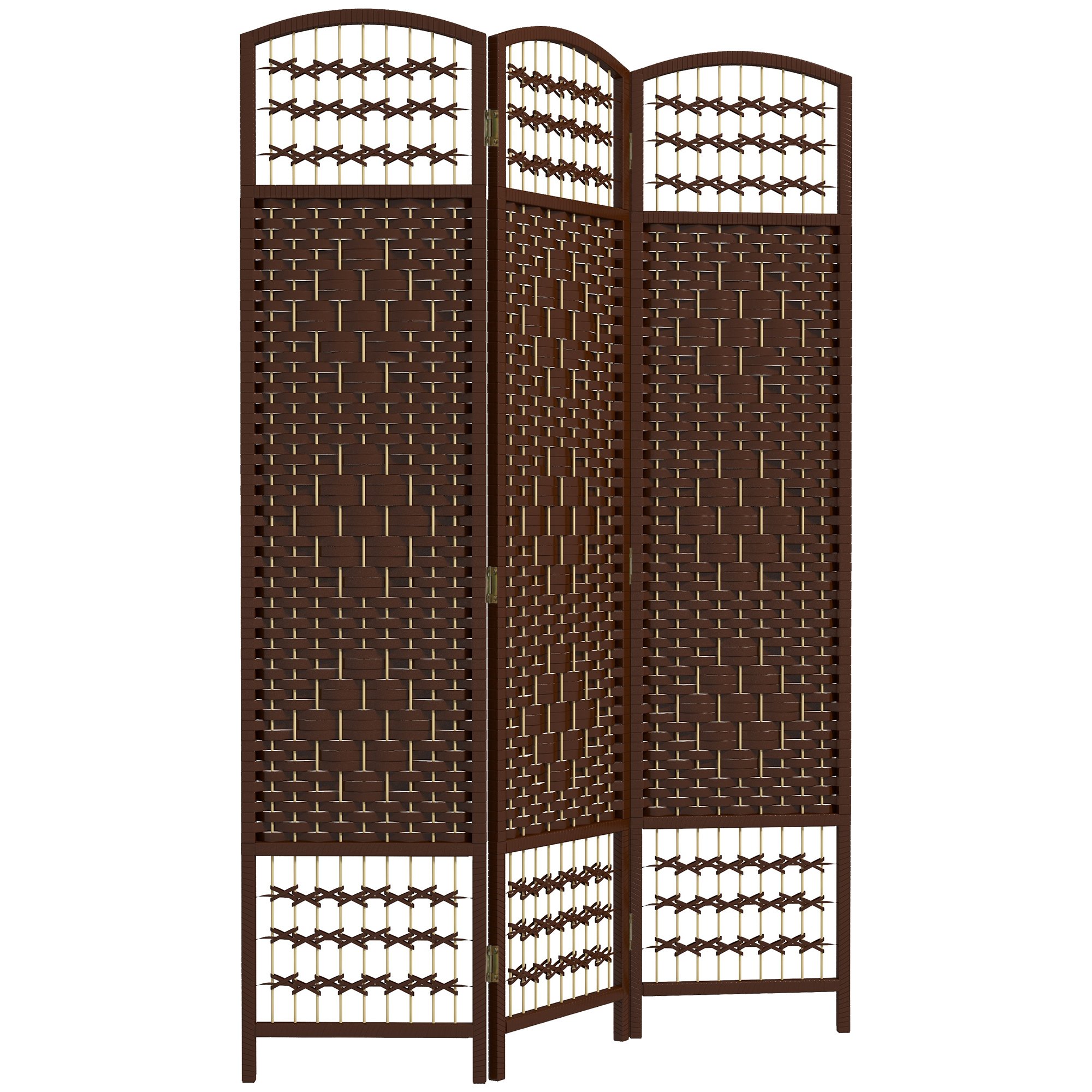 3 Panel Folding Room Divider Portable Privacy Screen Wave Fiber Room Partition for Home Office Dark Gray (Drop Shipping Only, Not for Amazon)